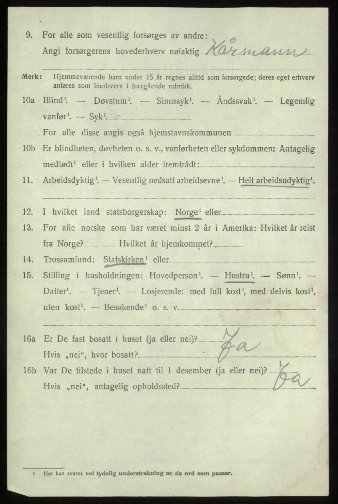 SAB, 1920 census for Moster, 1920, p. 2272