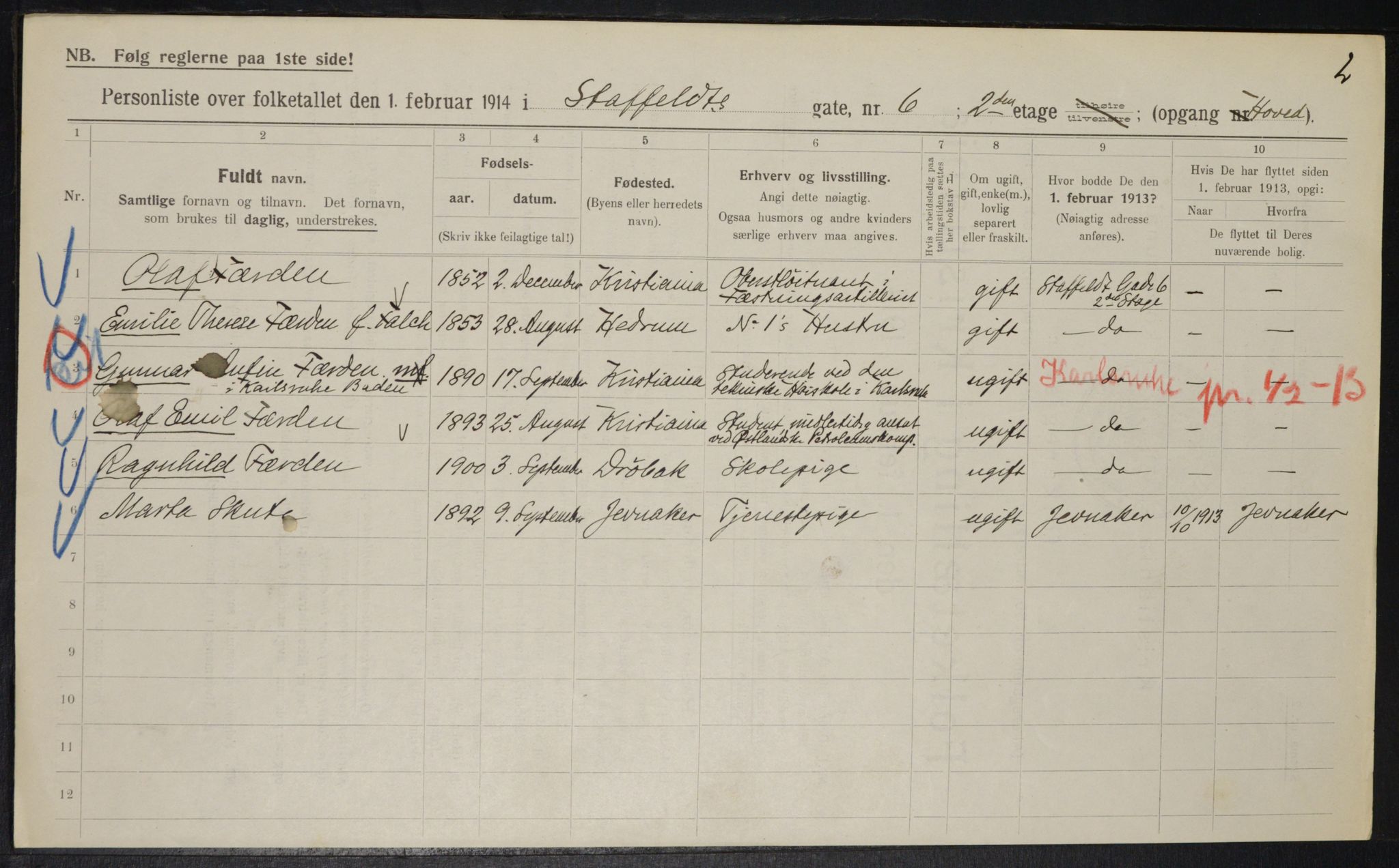 OBA, Municipal Census 1914 for Kristiania, 1914, p. 100576