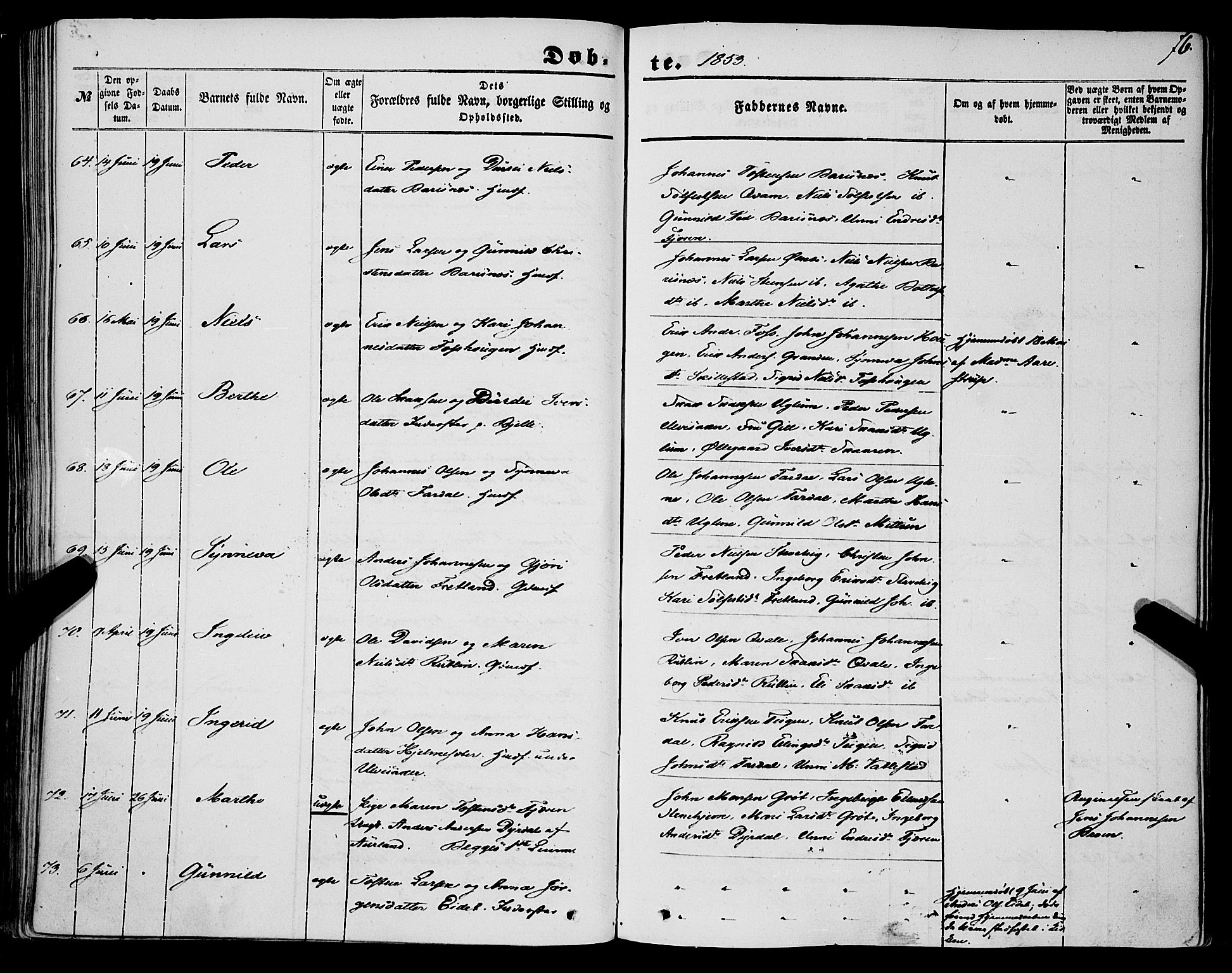 Sogndal sokneprestembete, AV/SAB-A-81301/H/Haa/Haaa/L0012I: Parish register (official) no. A 12I, 1847-1859, p. 76