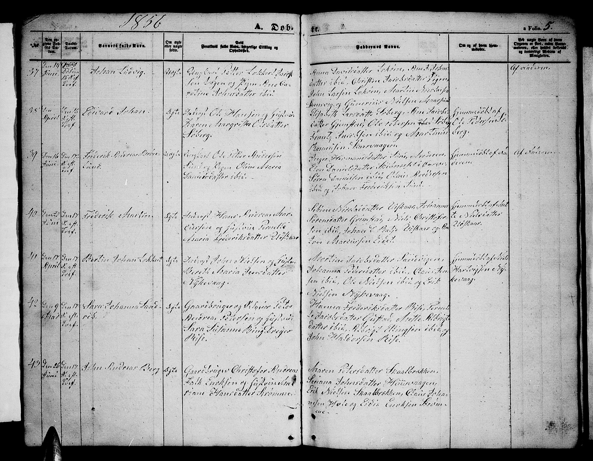 Ministerialprotokoller, klokkerbøker og fødselsregistre - Nordland, SAT/A-1459/891/L1313: Parish register (copy) no. 891C02, 1856-1870, p. 5