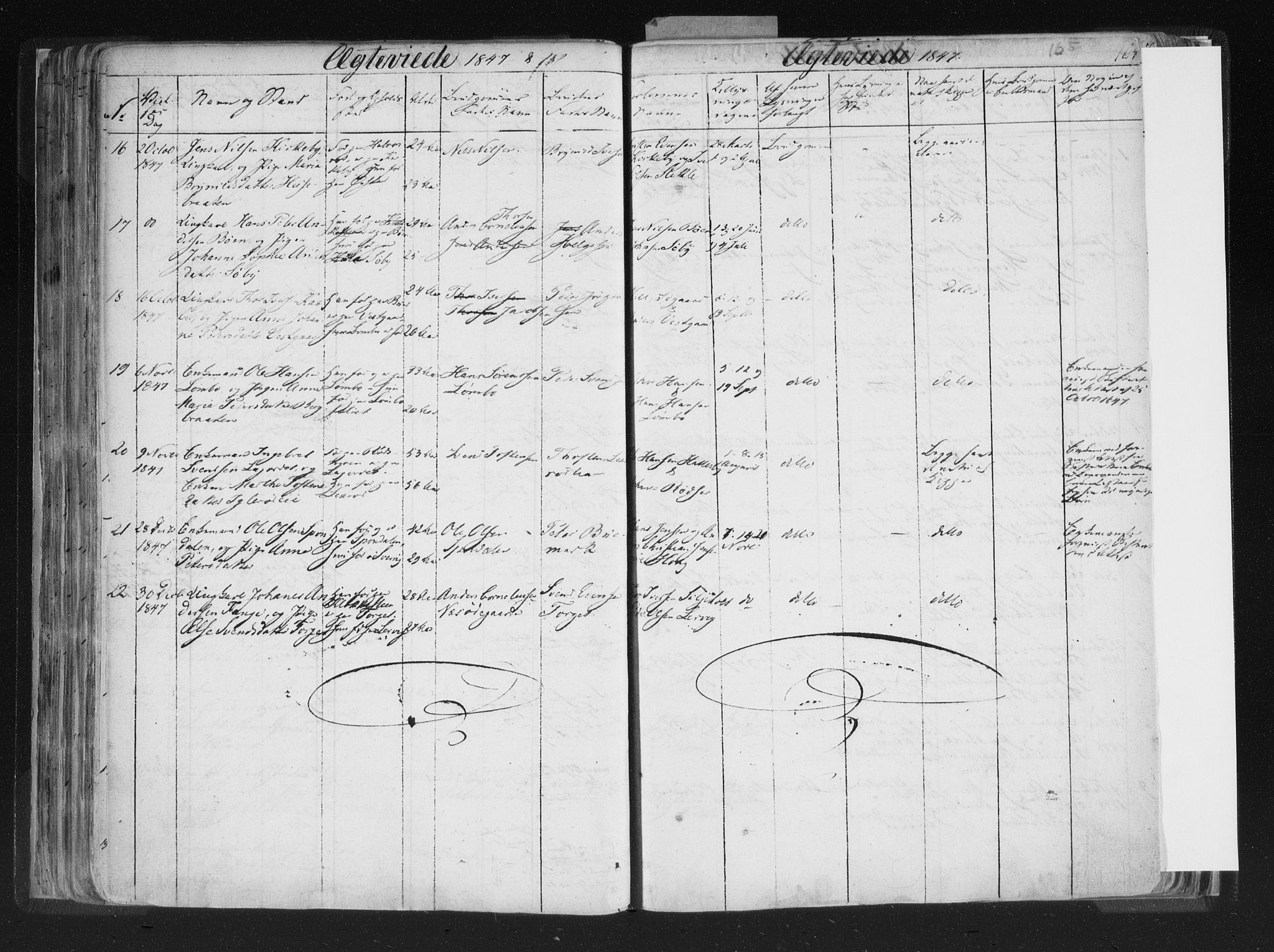 Aremark prestekontor Kirkebøker, AV/SAO-A-10899/F/Fc/L0002: Parish register (official) no. III 2, 1834-1849, p. 165