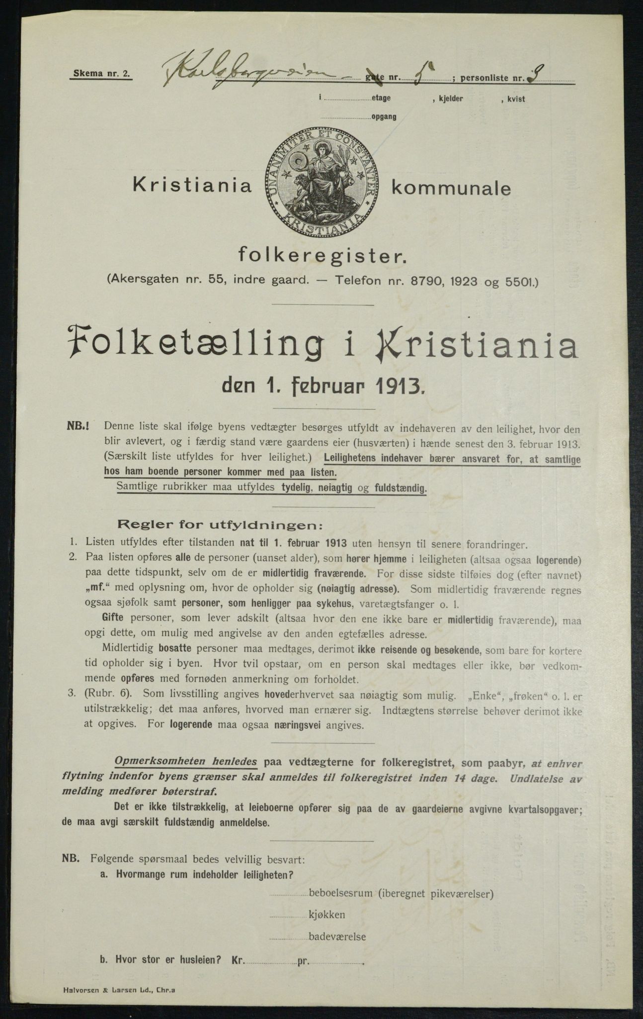 OBA, Municipal Census 1913 for Kristiania, 1913, p. 48704