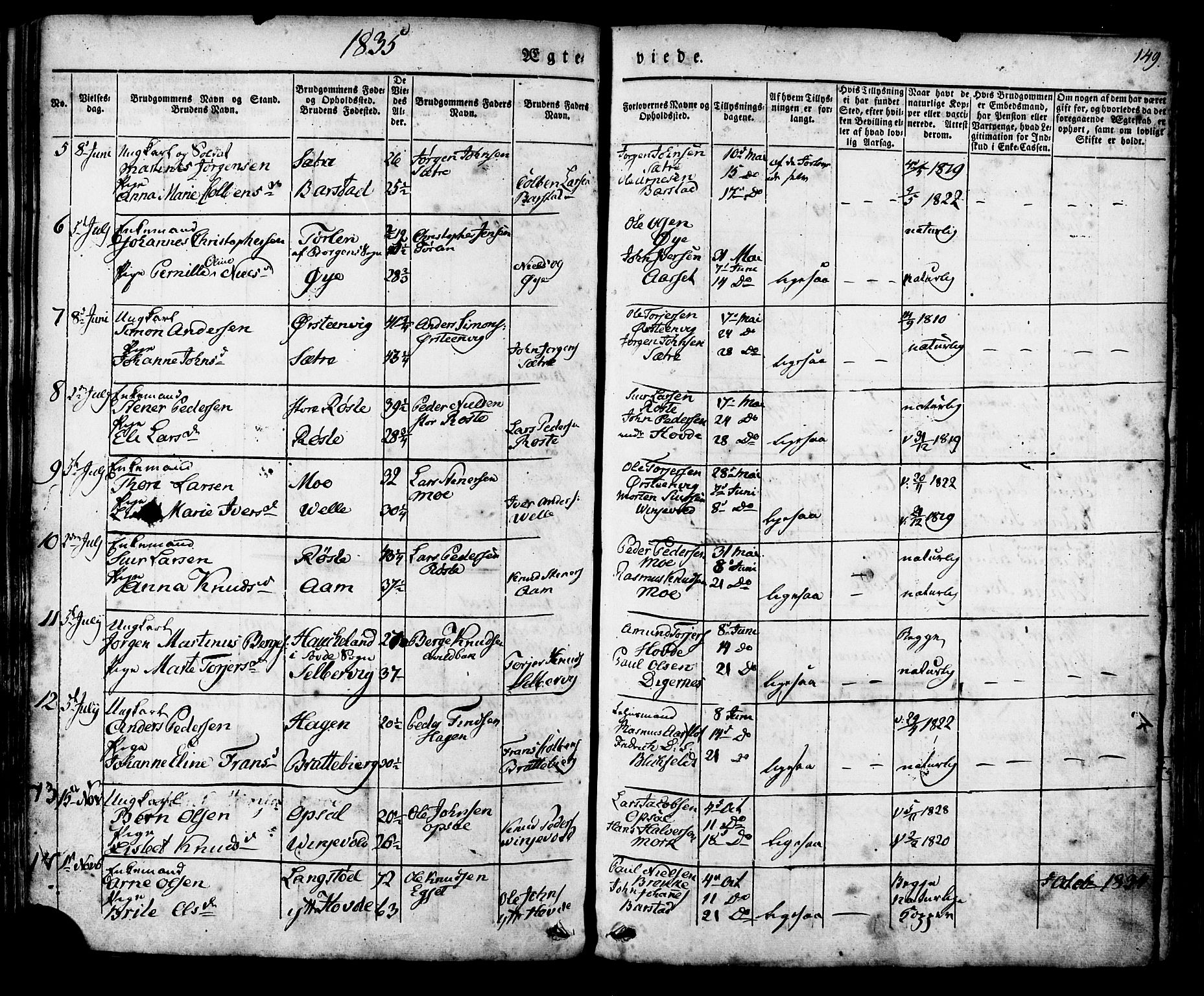 Ministerialprotokoller, klokkerbøker og fødselsregistre - Møre og Romsdal, AV/SAT-A-1454/513/L0174: Parish register (official) no. 513A01, 1831-1855, p. 149