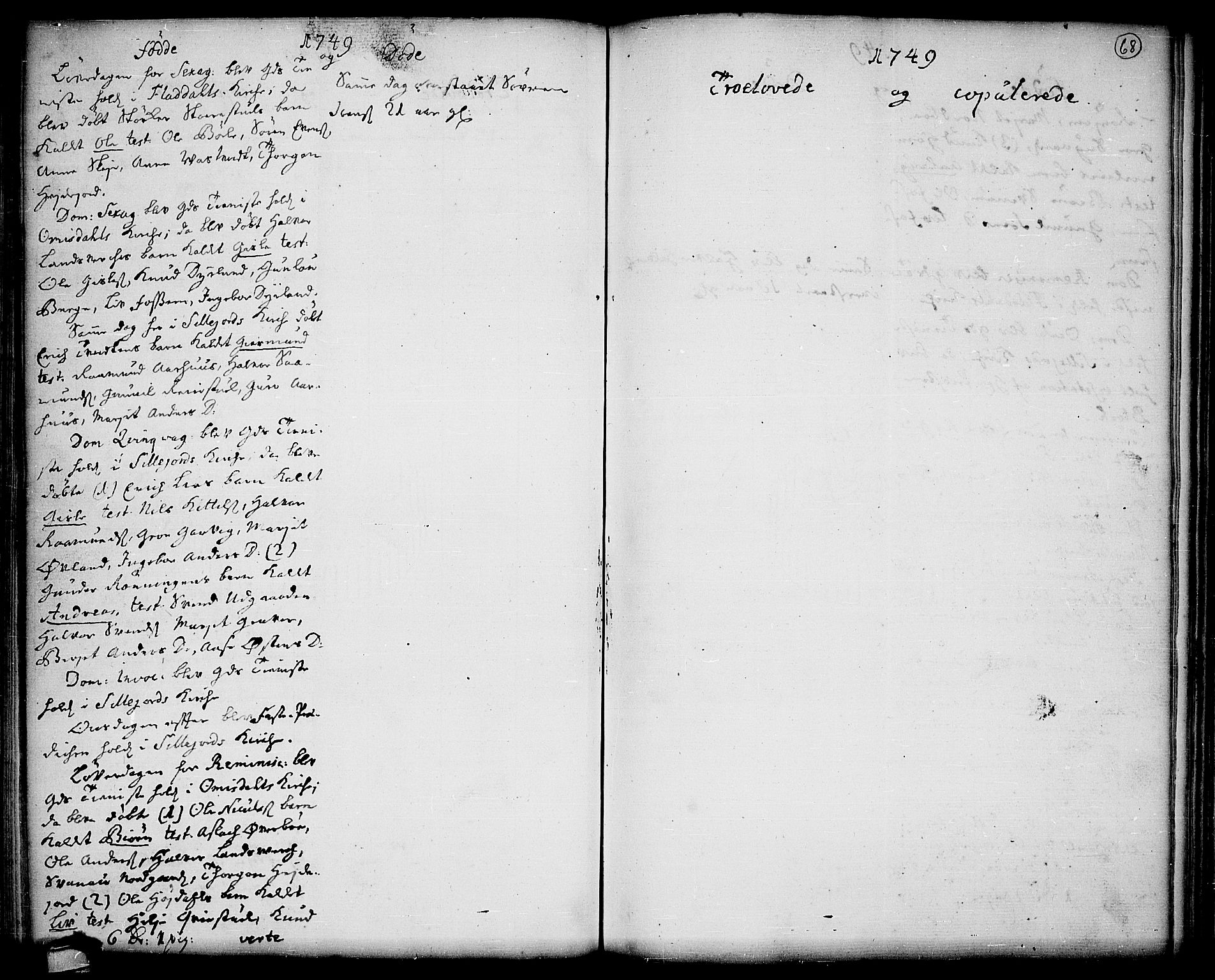 Seljord kirkebøker, SAKO/A-20/F/Fa/L0006: Parish register (official) no. I 6, 1744-1755, p. 68