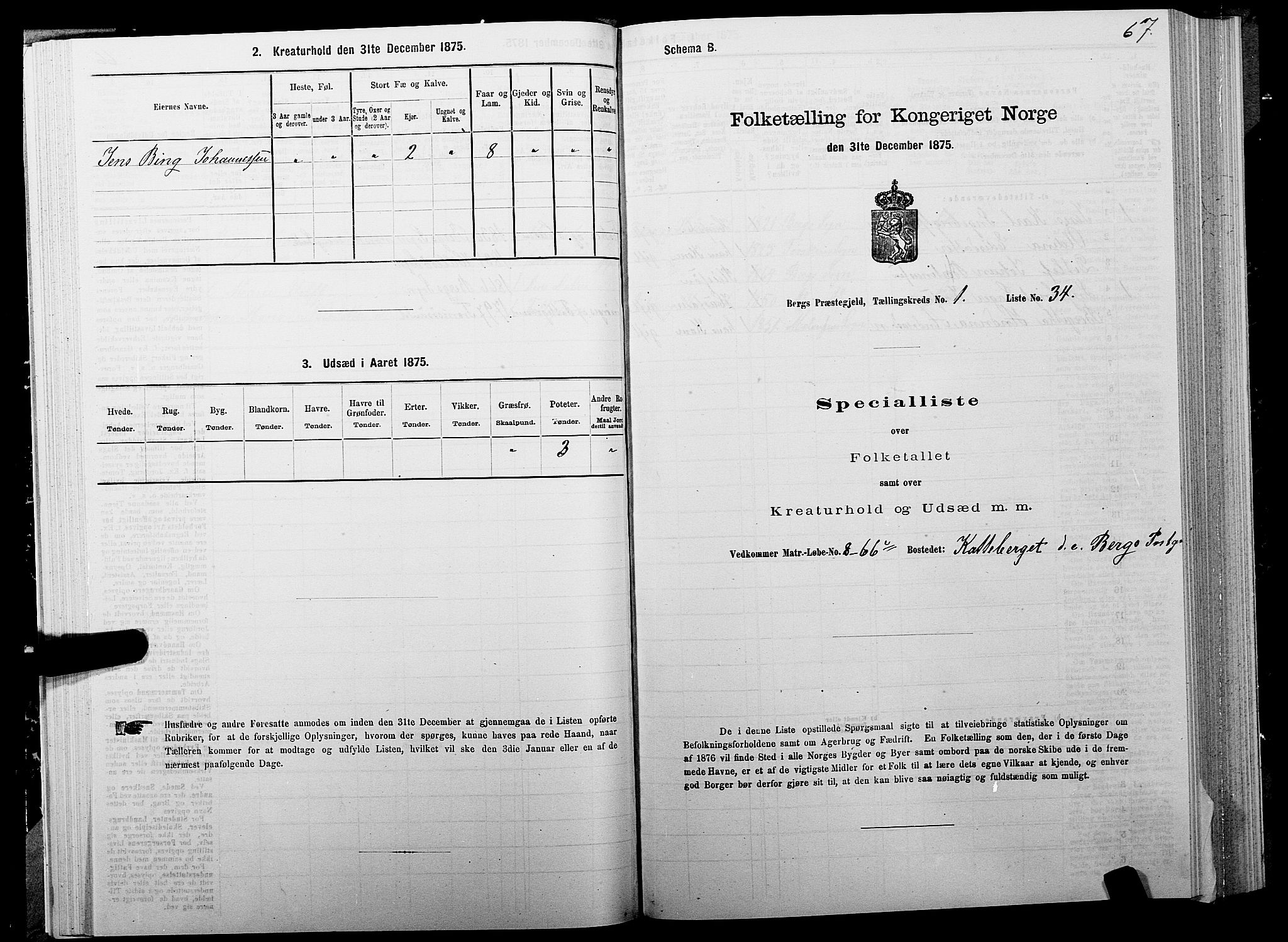 SATØ, 1875 census for 1929P Berg, 1875, p. 1067