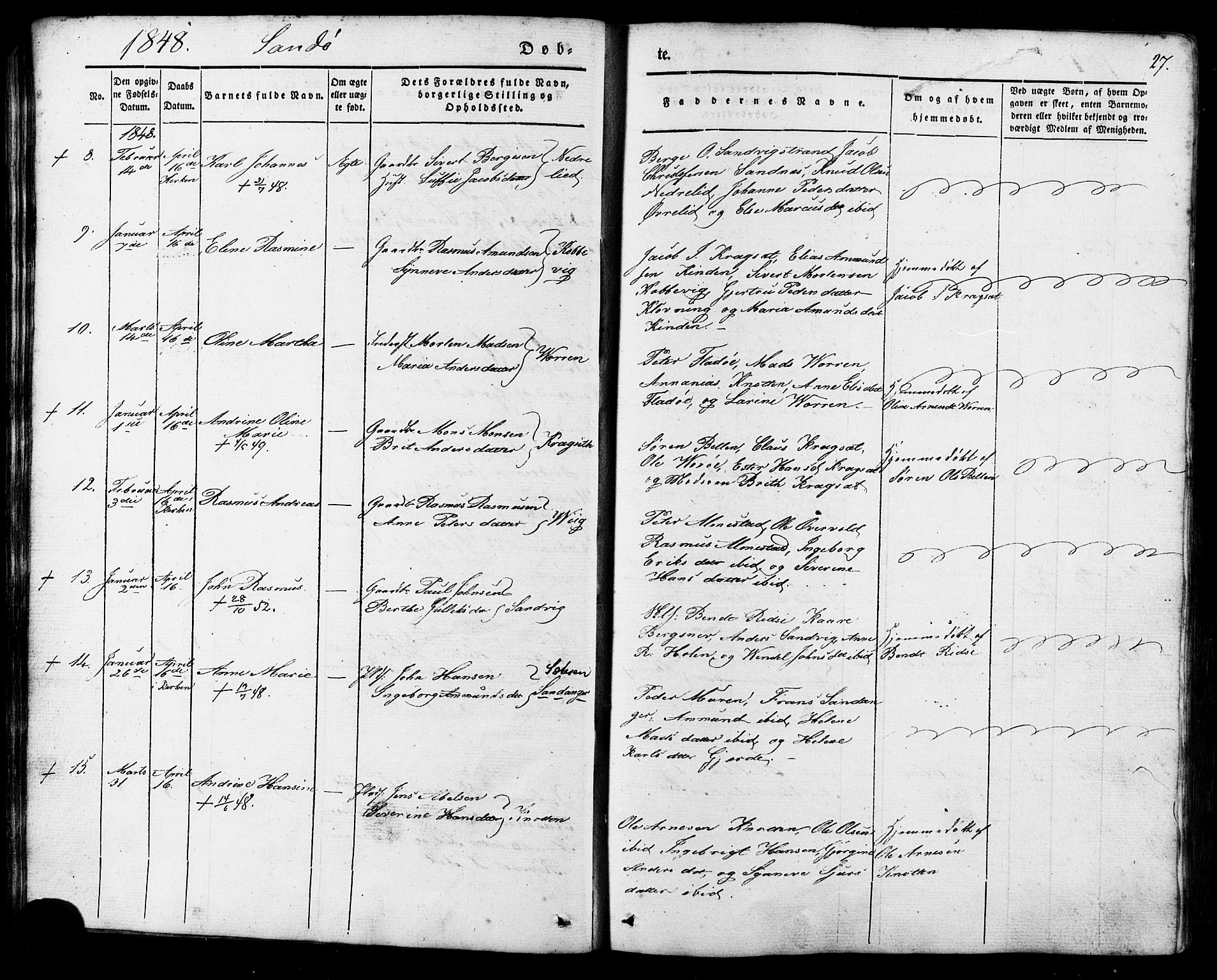 Ministerialprotokoller, klokkerbøker og fødselsregistre - Møre og Romsdal, AV/SAT-A-1454/503/L0034: Parish register (official) no. 503A02, 1841-1884, p. 27