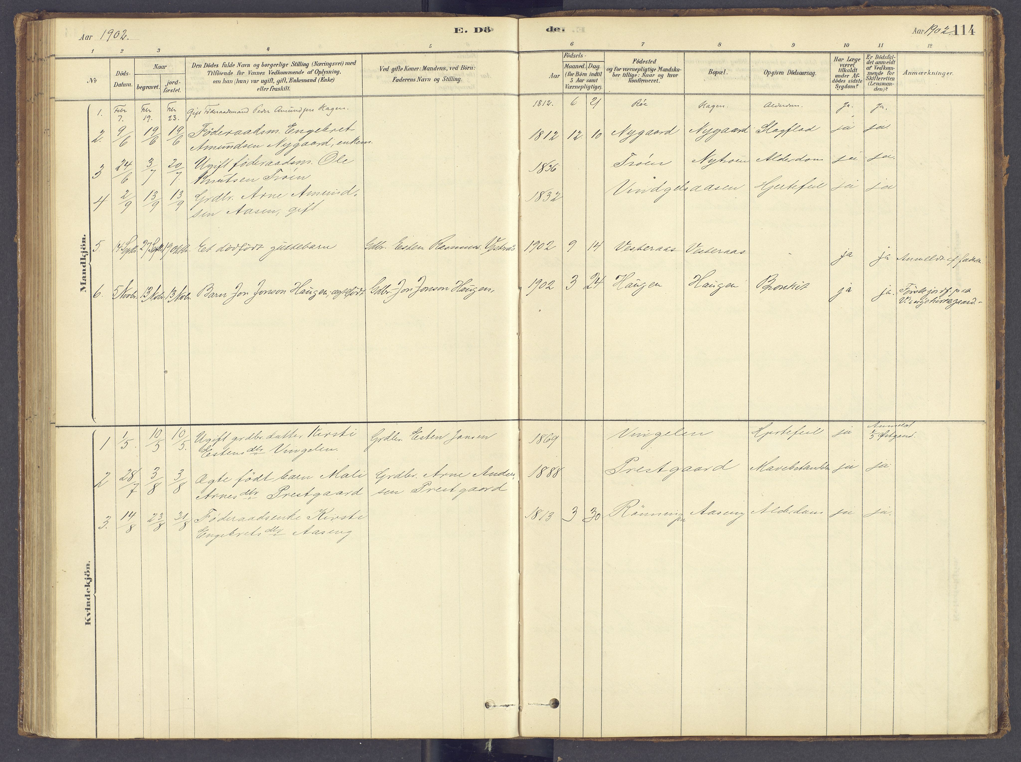 Tolga prestekontor, SAH/PREST-062/K/L0012: Parish register (official) no. 12, 1877-1925, p. 114