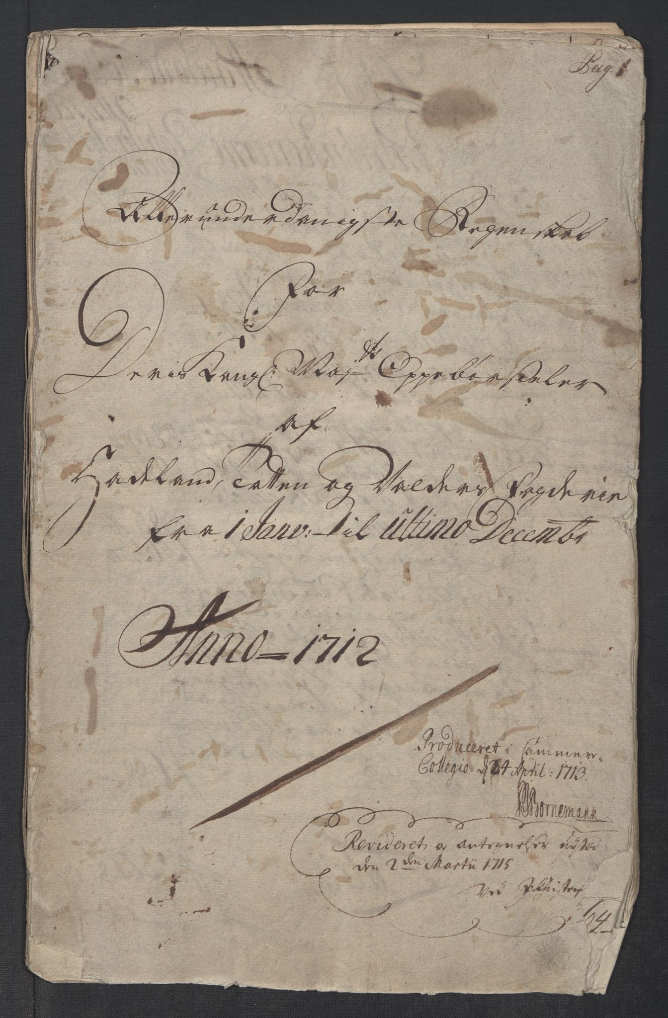 Rentekammeret inntil 1814, Reviderte regnskaper, Fogderegnskap, AV/RA-EA-4092/R18/L1309: Fogderegnskap Hadeland, Toten og Valdres, 1712, p. 3