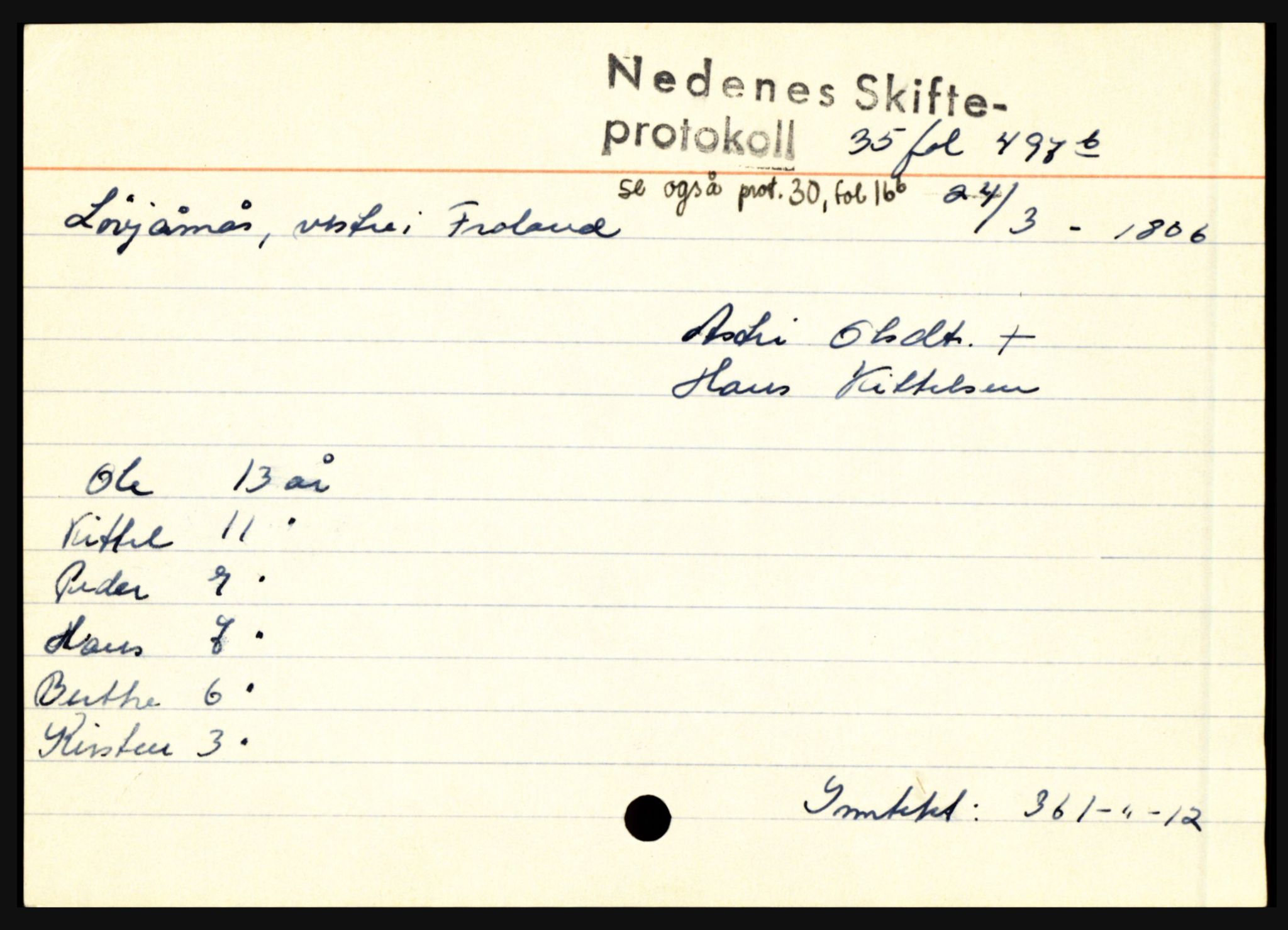 Nedenes sorenskriveri før 1824, AV/SAK-1221-0007/H, p. 19187