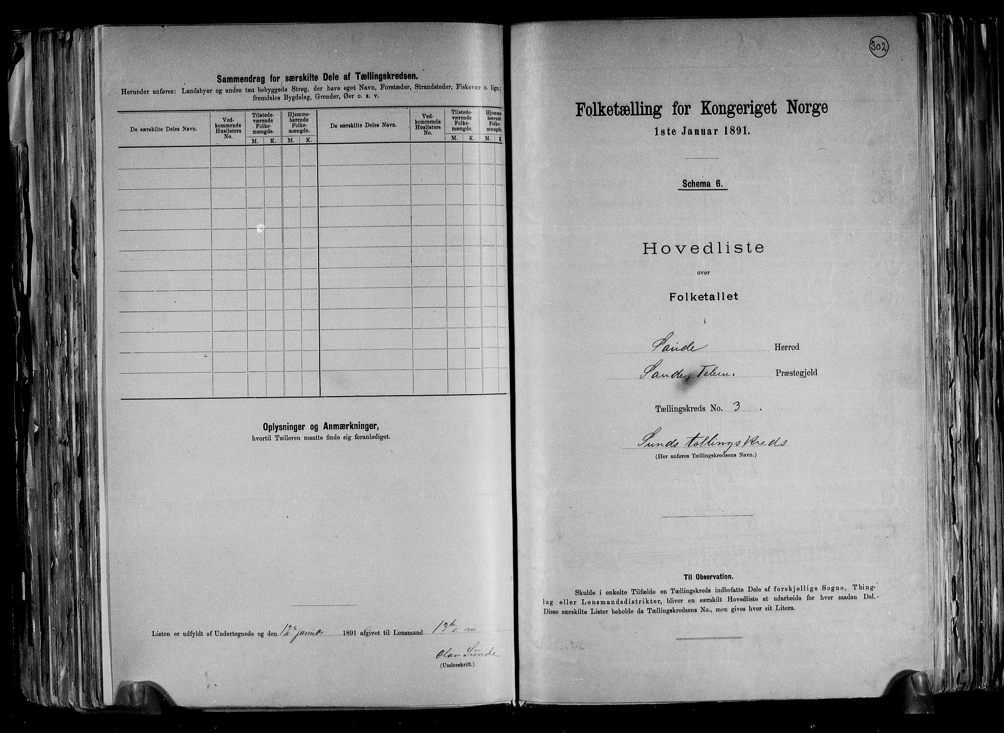 RA, 1891 census for 0822 Sauherad, 1891, p. 8