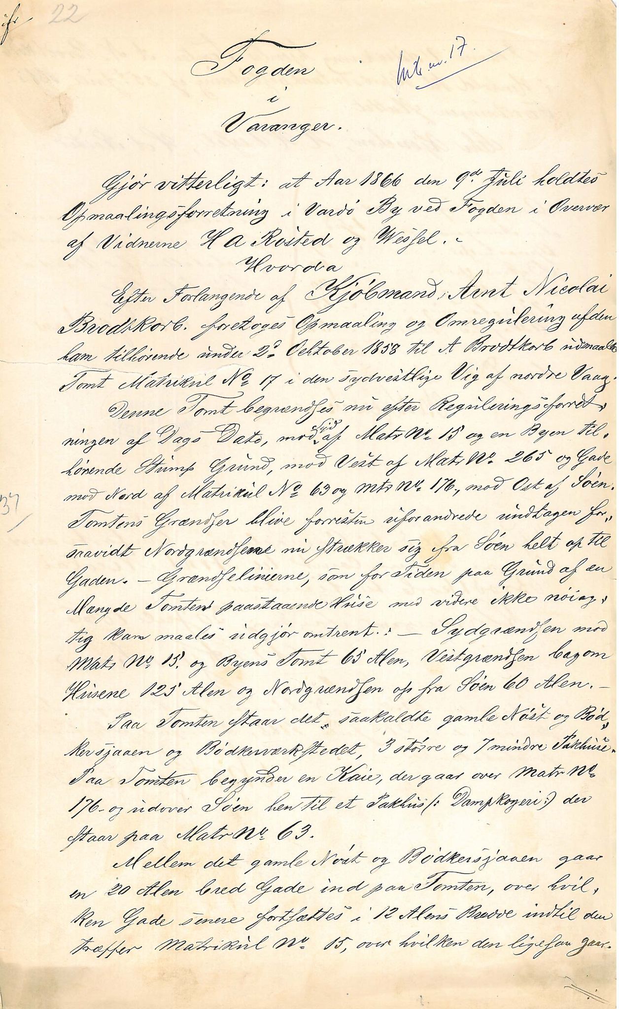 Brodtkorb handel A/S, VAMU/A-0001/Q/Qb/L0001: Skjøter og grunnbrev i Vardø by, 1822-1943, p. 222