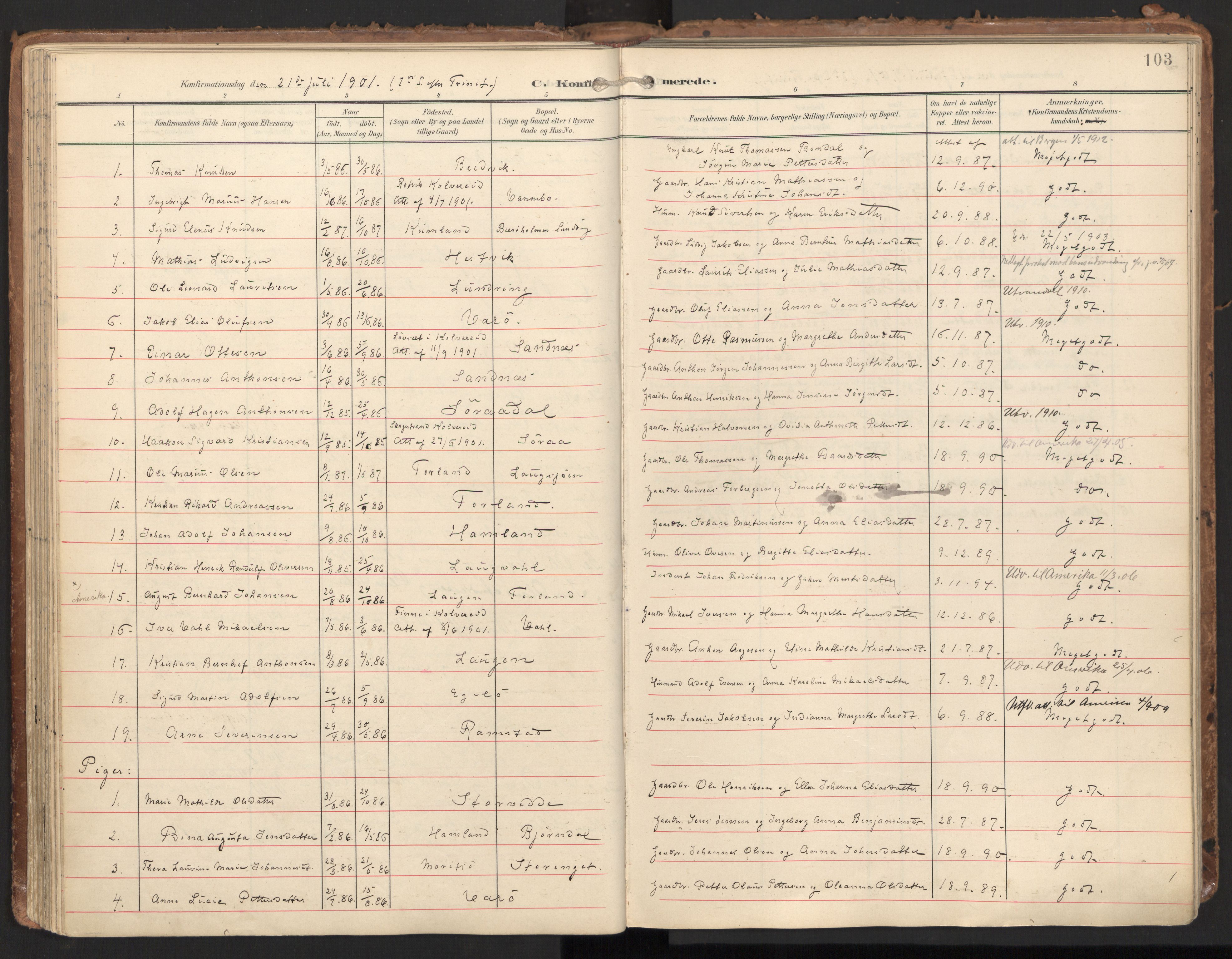 Ministerialprotokoller, klokkerbøker og fødselsregistre - Nord-Trøndelag, SAT/A-1458/784/L0677: Parish register (official) no. 784A12, 1900-1920, p. 103