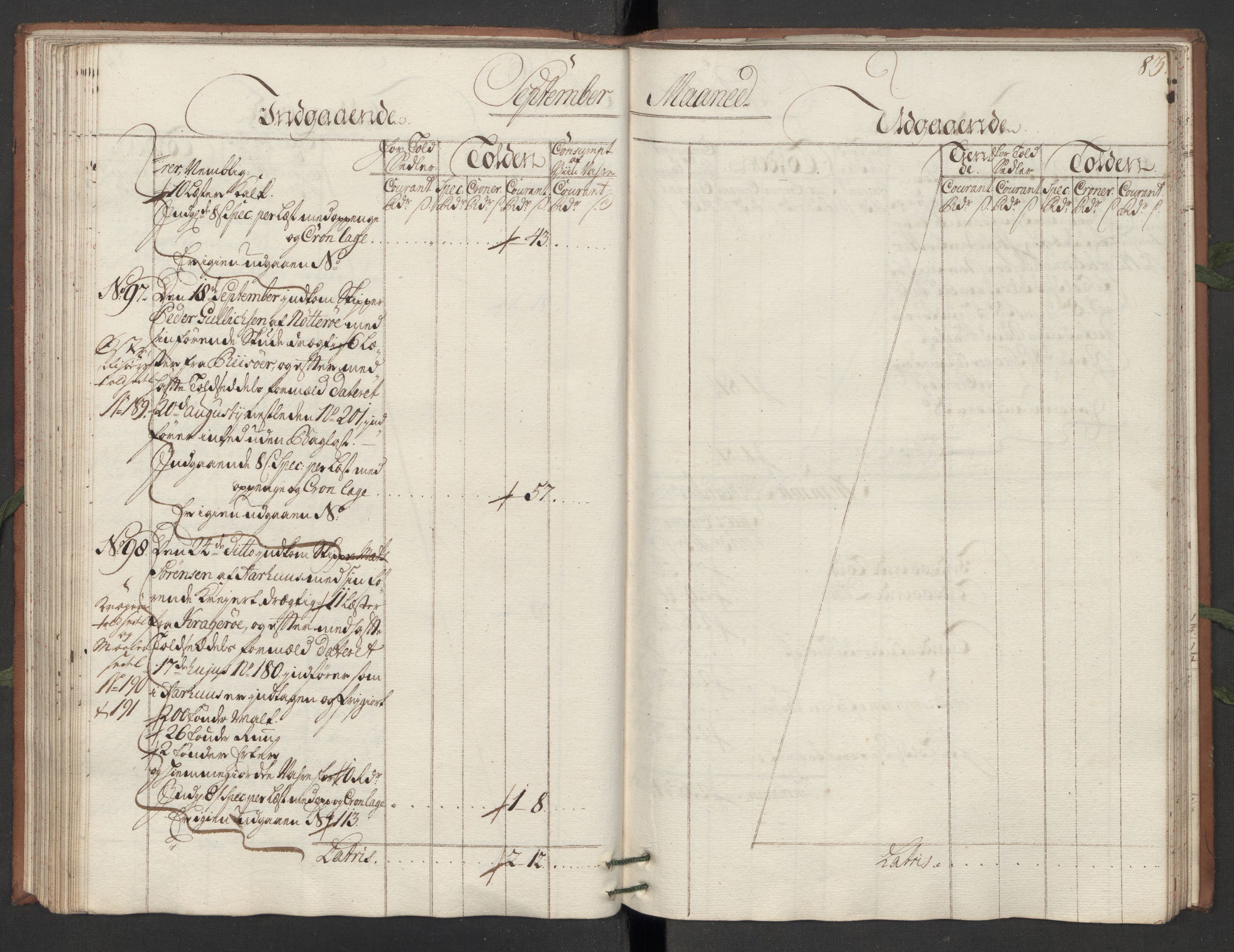 Generaltollkammeret, tollregnskaper, AV/RA-EA-5490/R10/L0012/0001: Tollregnskaper Tønsberg / Hovedtollbok, 1733, p. 82b-83a