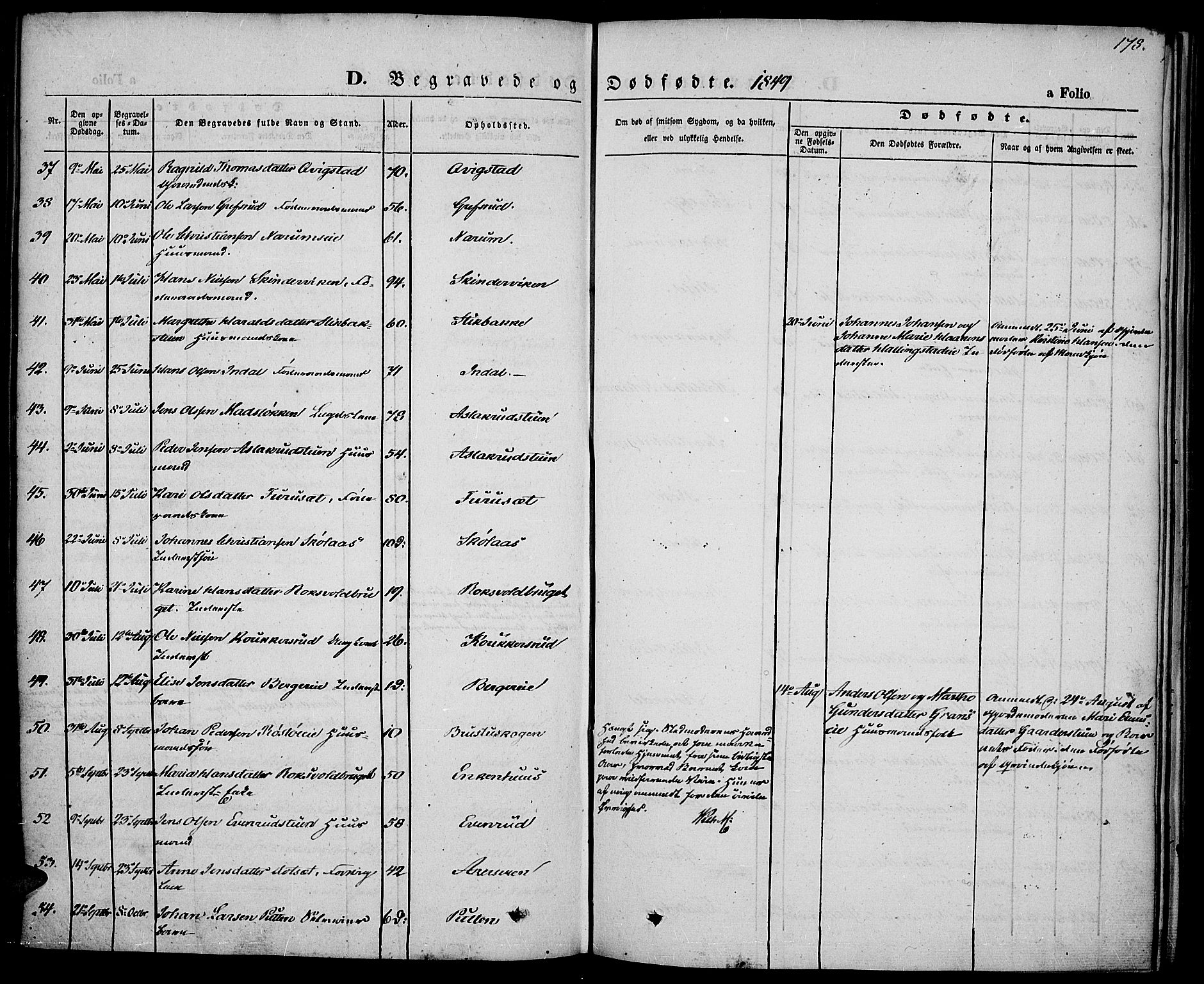 Vestre Toten prestekontor, AV/SAH-PREST-108/H/Ha/Haa/L0004: Parish register (official) no. 4, 1844-1849, p. 178