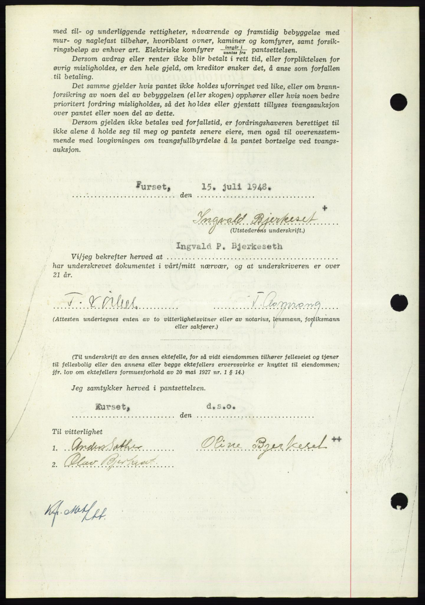 Nordmøre sorenskriveri, AV/SAT-A-4132/1/2/2Ca: Mortgage book no. B99, 1948-1948, Diary no: : 2258/1948