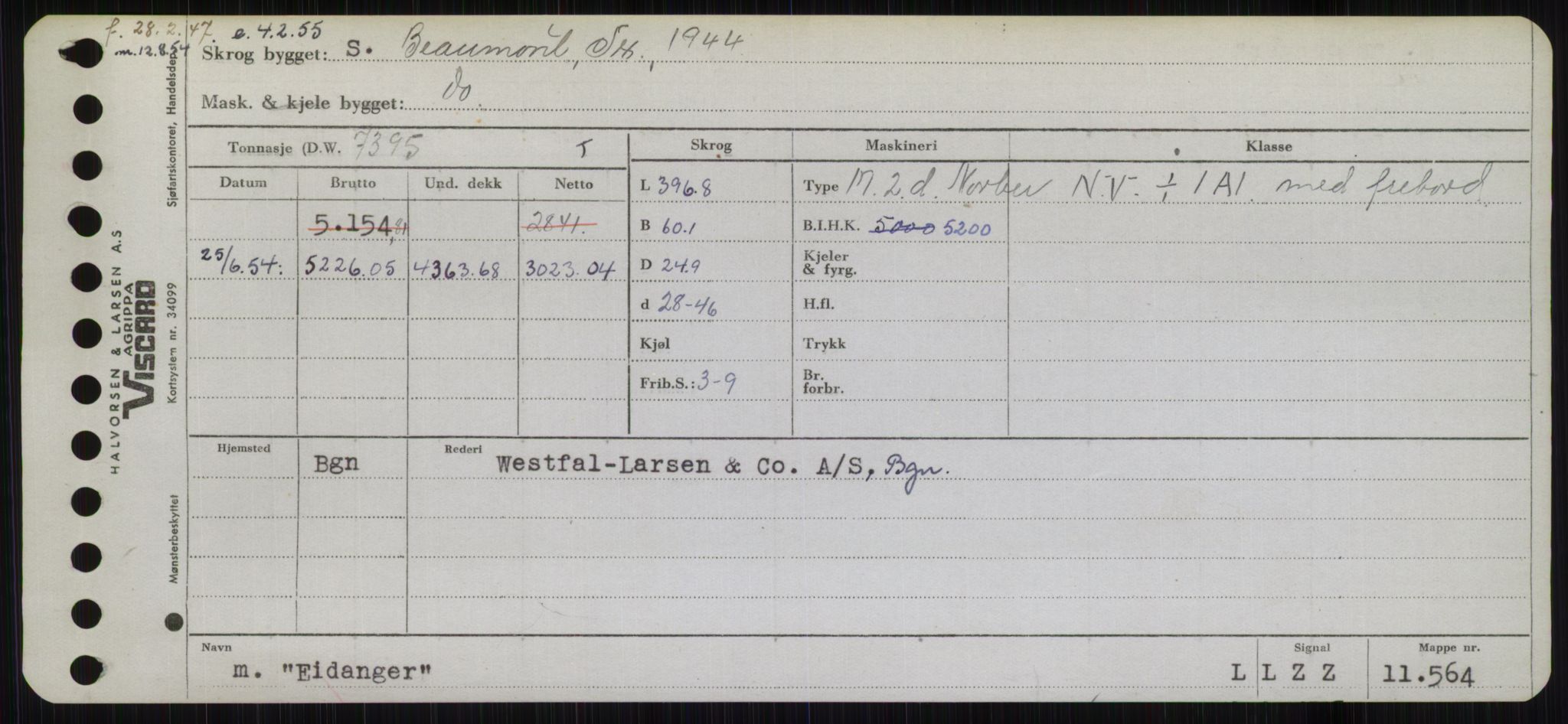 Sjøfartsdirektoratet med forløpere, Skipsmålingen, RA/S-1627/H/Hb/L0002: Fartøy, E-H, p. 5