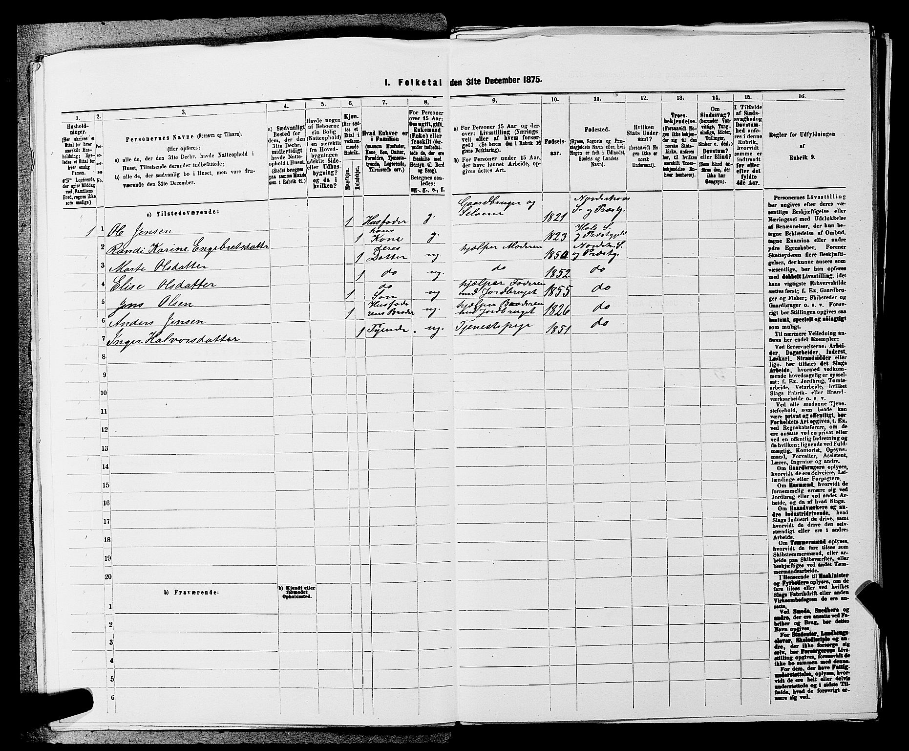 SAKO, 1875 census for 0613L Norderhov/Norderhov, Haug og Lunder, 1875, p. 1243