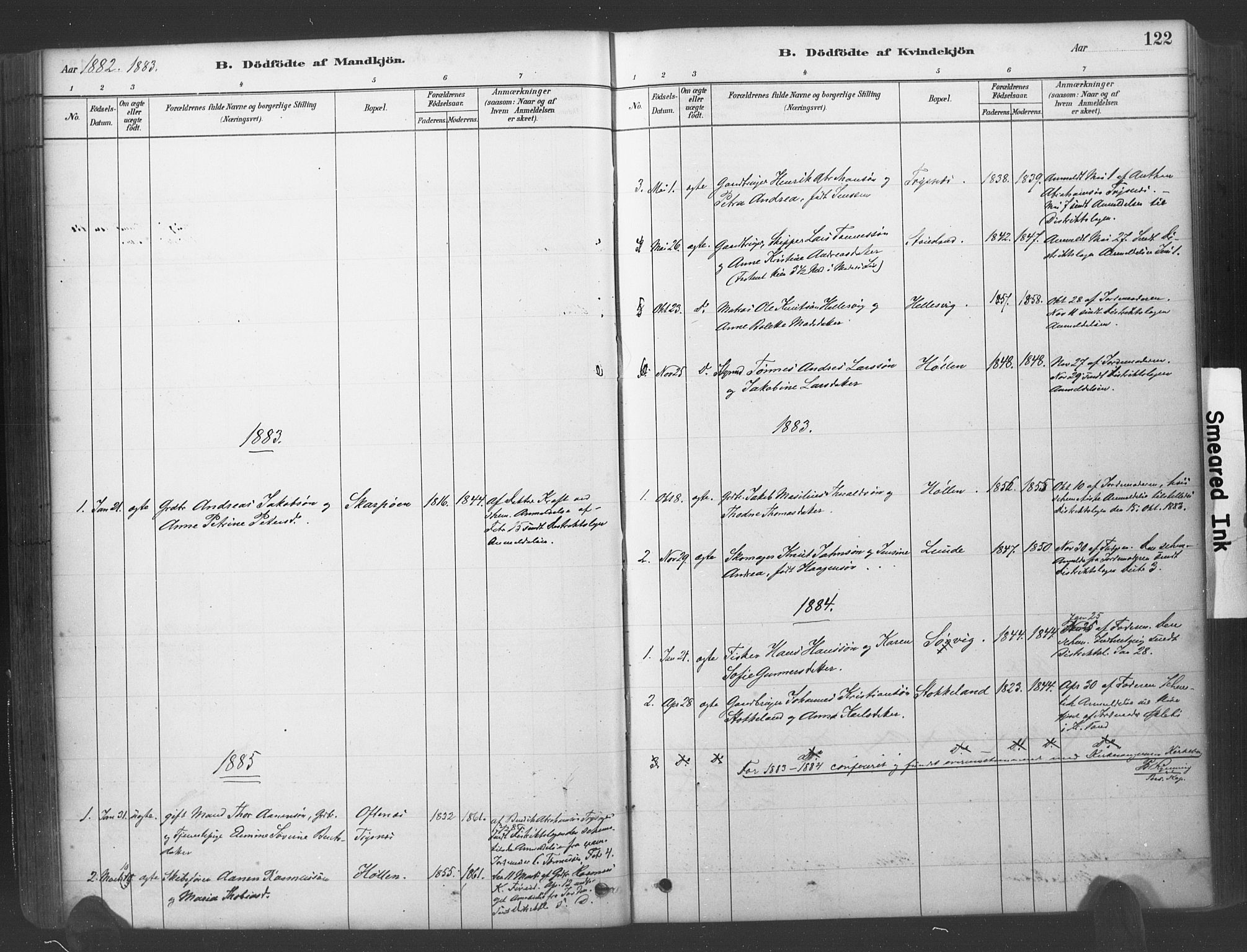 Søgne sokneprestkontor, SAK/1111-0037/F/Fa/Fab/L0012: Parish register (official) no. A 12, 1880-1891, p. 122