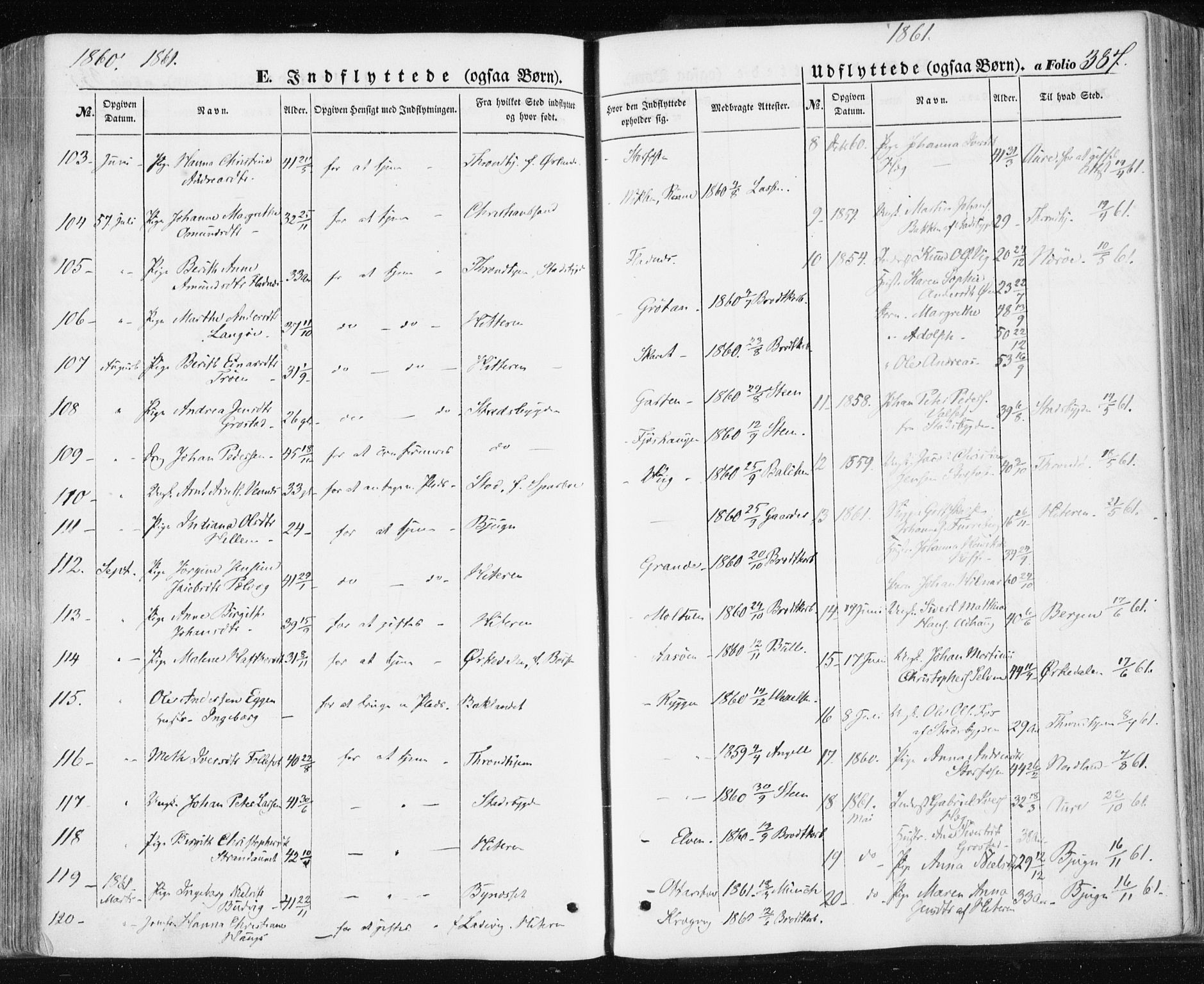 Ministerialprotokoller, klokkerbøker og fødselsregistre - Sør-Trøndelag, SAT/A-1456/659/L0737: Parish register (official) no. 659A07, 1857-1875, p. 387