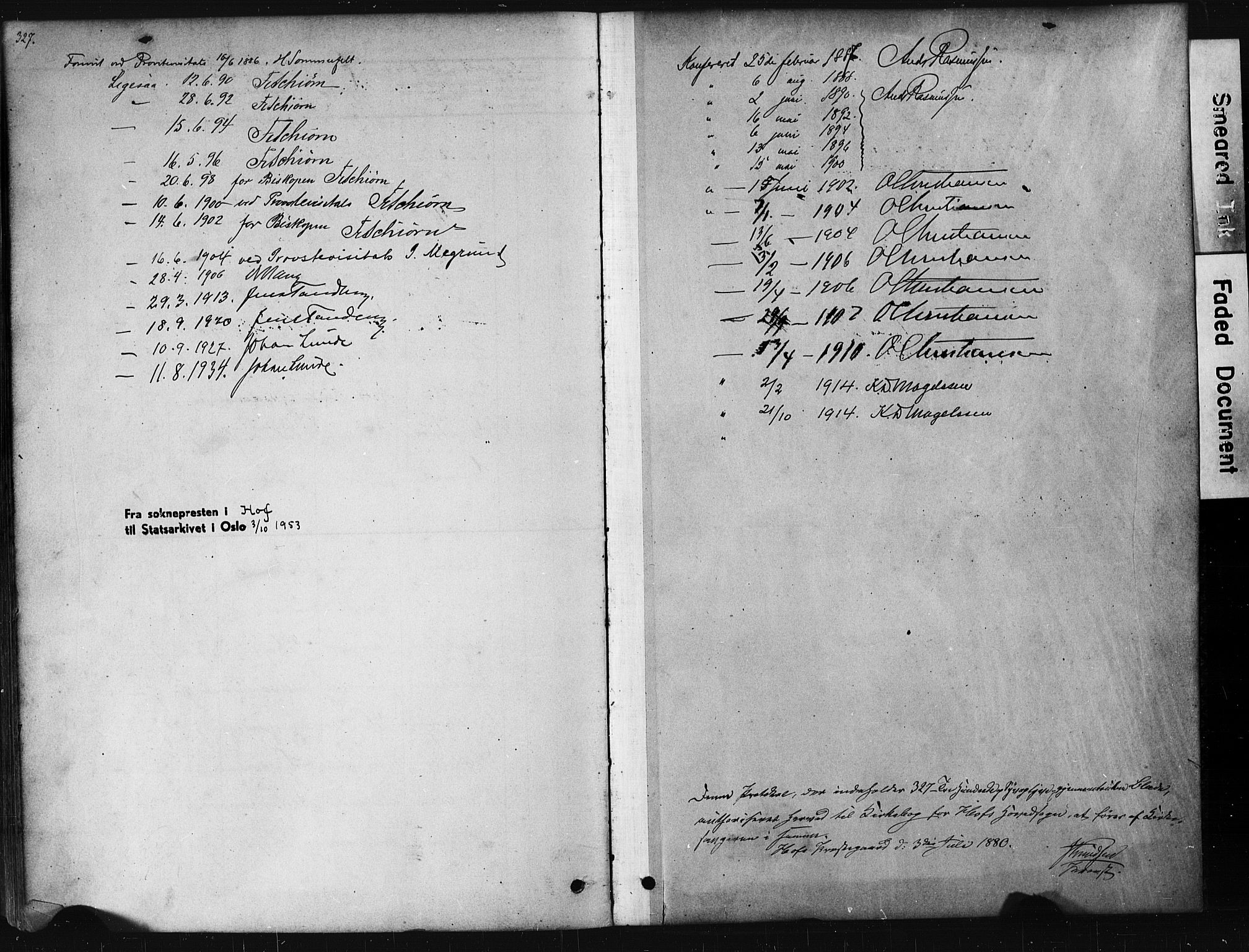 Hof kirkebøker, SAKO/A-64/G/Ga/L0004: Parish register (copy) no. I 4, 1878-1930, p. 327