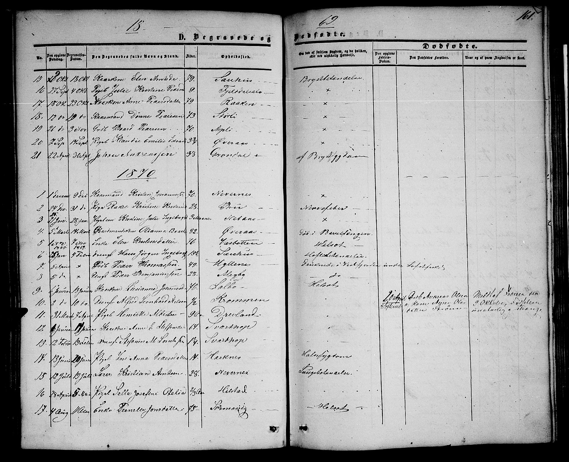 Ministerialprotokoller, klokkerbøker og fødselsregistre - Nordland, SAT/A-1459/814/L0229: Parish register (copy) no. 814C02, 1859-1883, p. 161