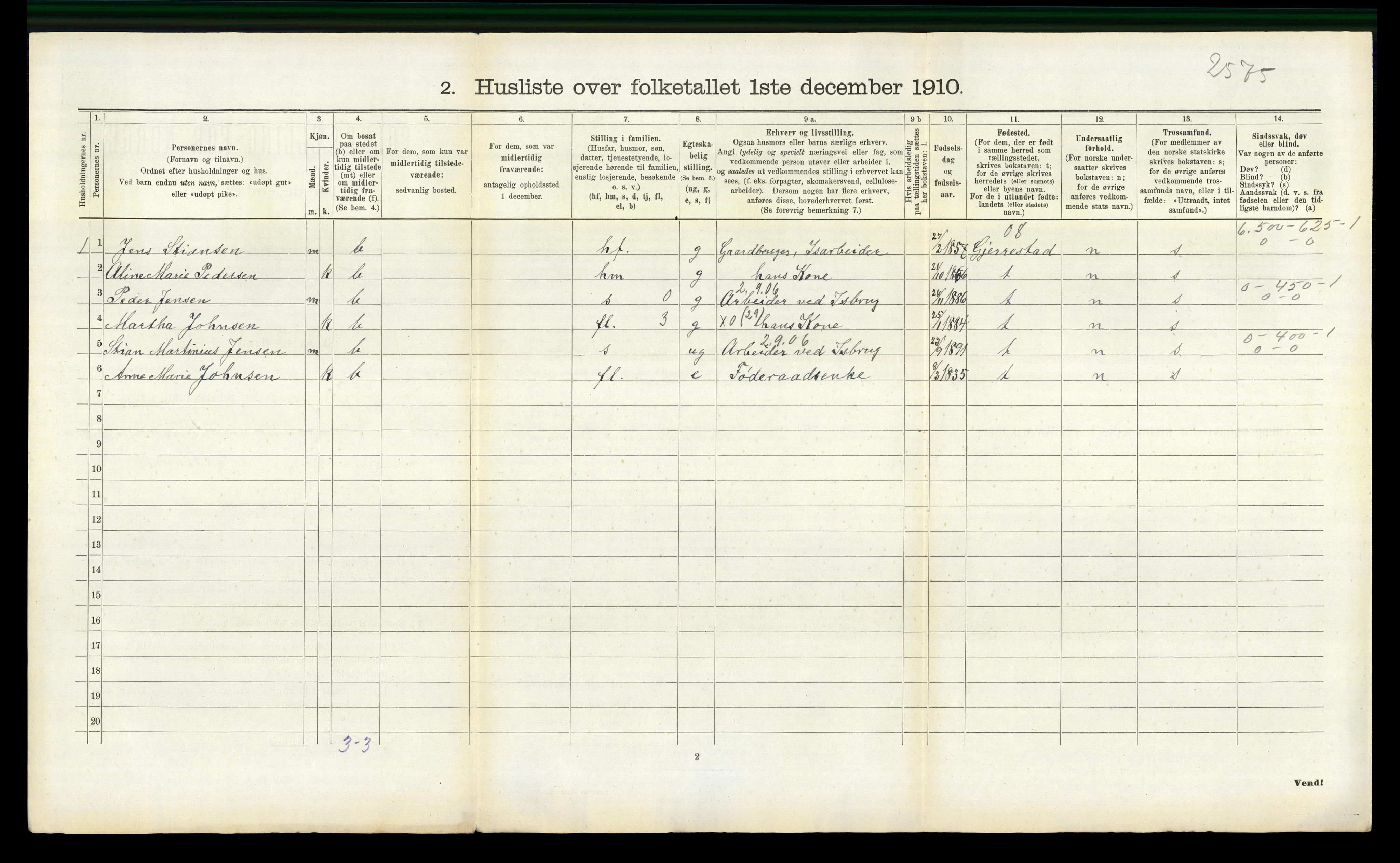 RA, 1910 census for Sannidal, 1910, p. 351