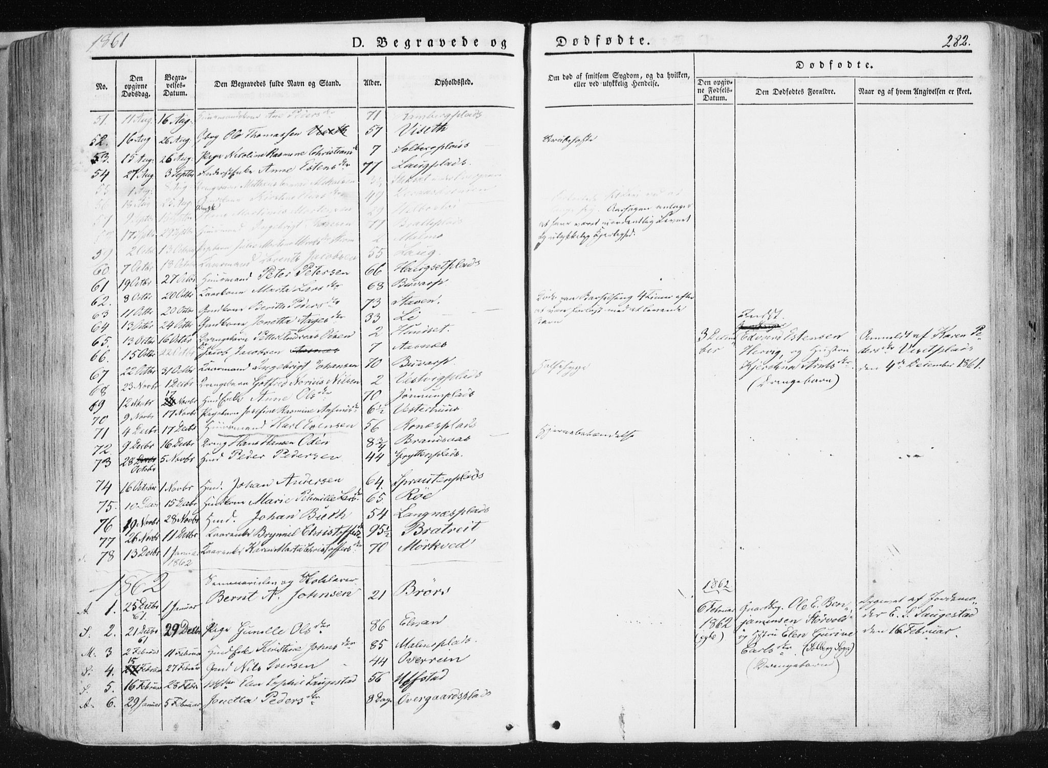 Ministerialprotokoller, klokkerbøker og fødselsregistre - Nord-Trøndelag, SAT/A-1458/741/L0393: Parish register (official) no. 741A07, 1849-1863, p. 282
