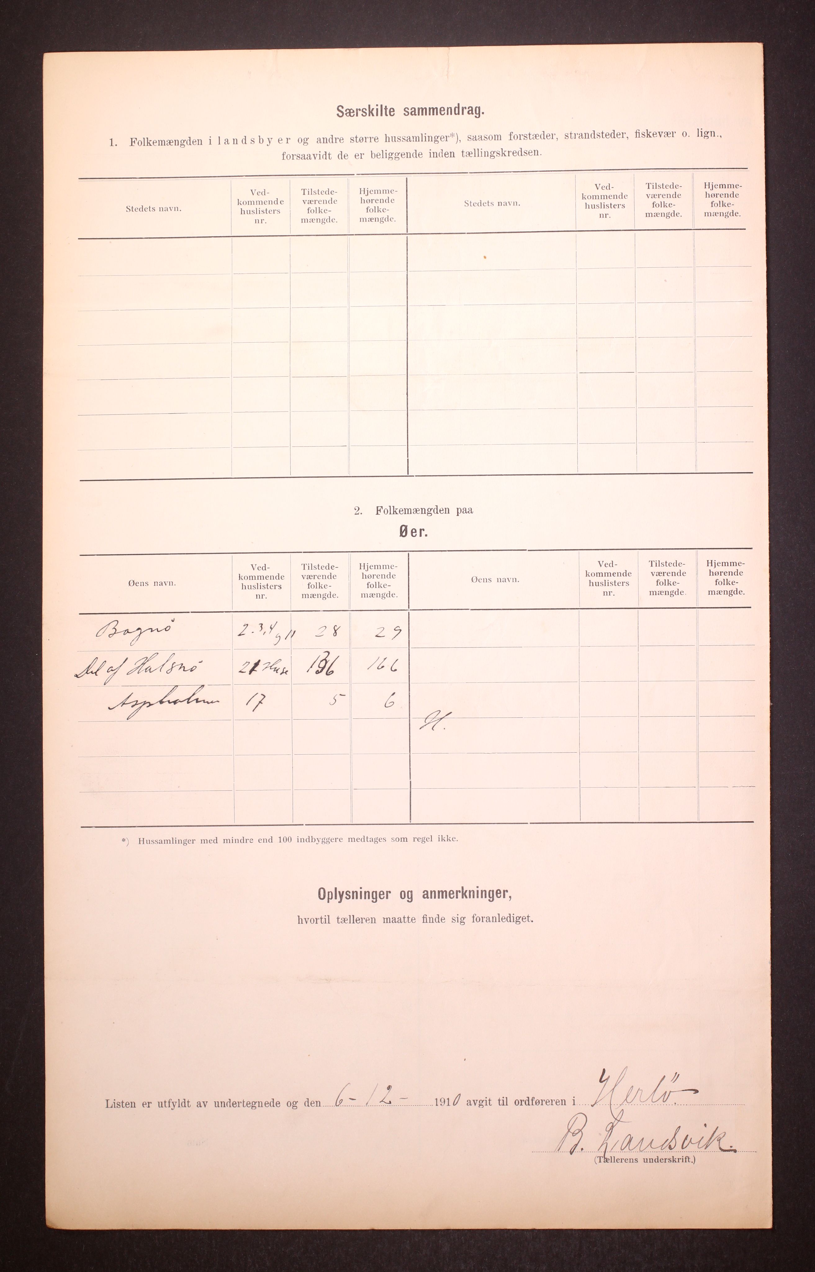 RA, 1910 census for Herdla, 1910, p. 9