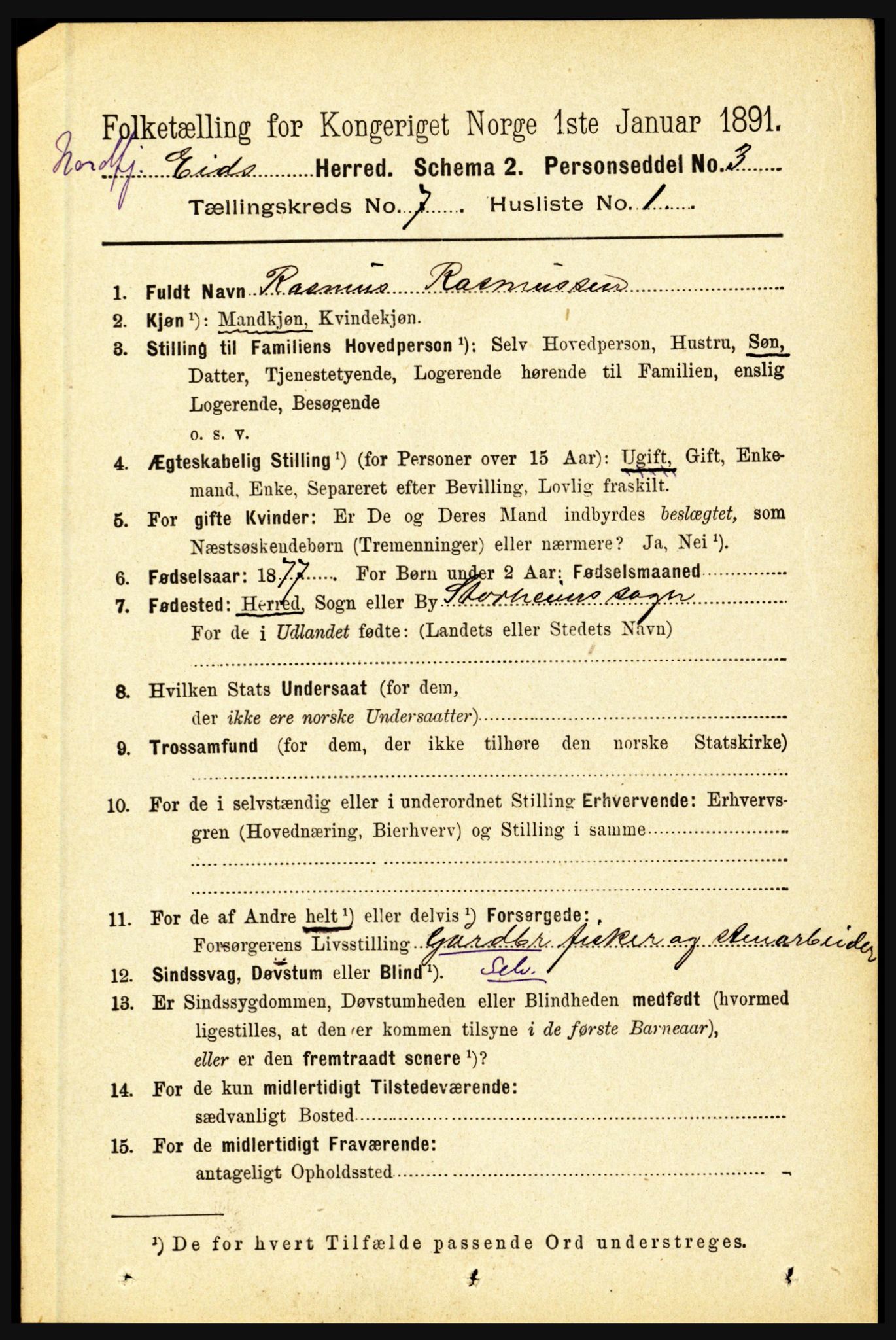 RA, 1891 census for 1443 Eid, 1891, p. 1786