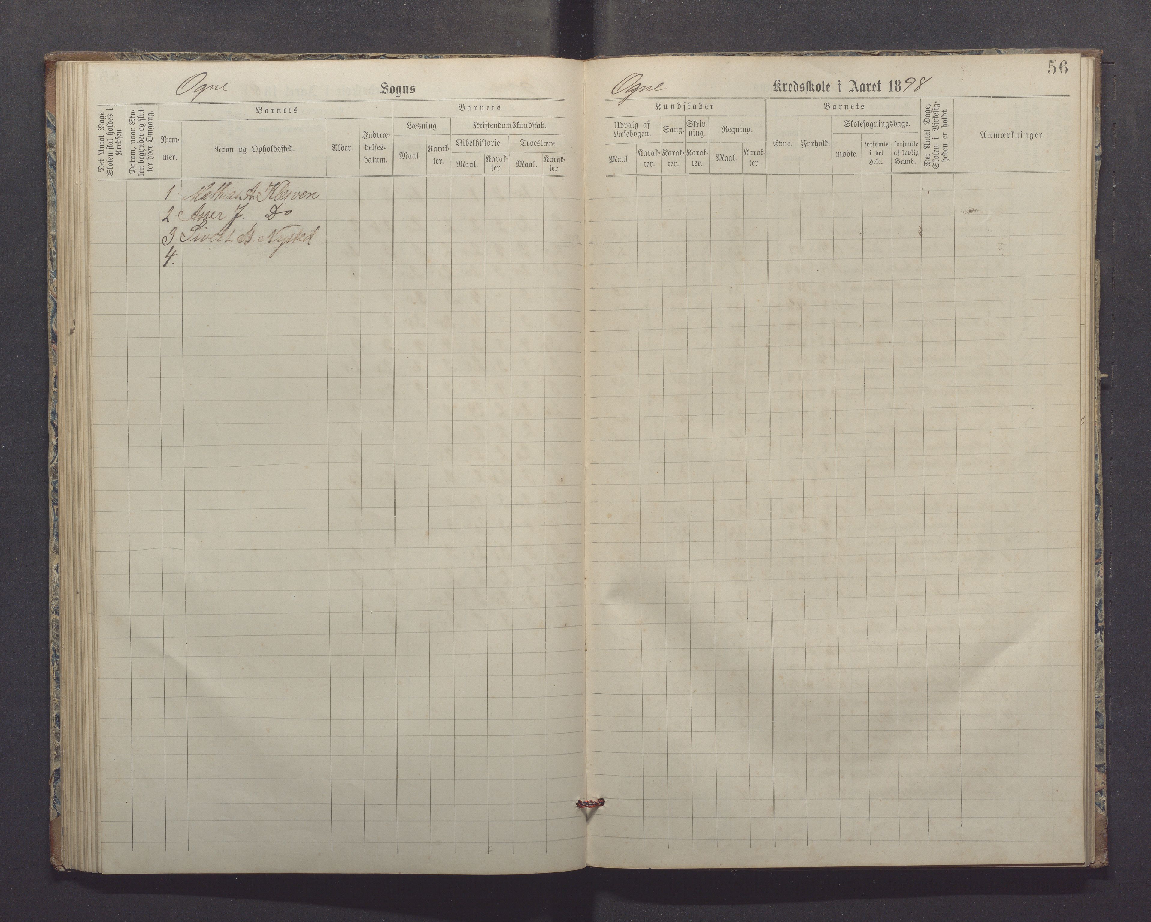 Ogna kommune - Ogna skule, IKAR/K-100920/H/L0001: Skuleprotokoll, 1887-1898, p. 56