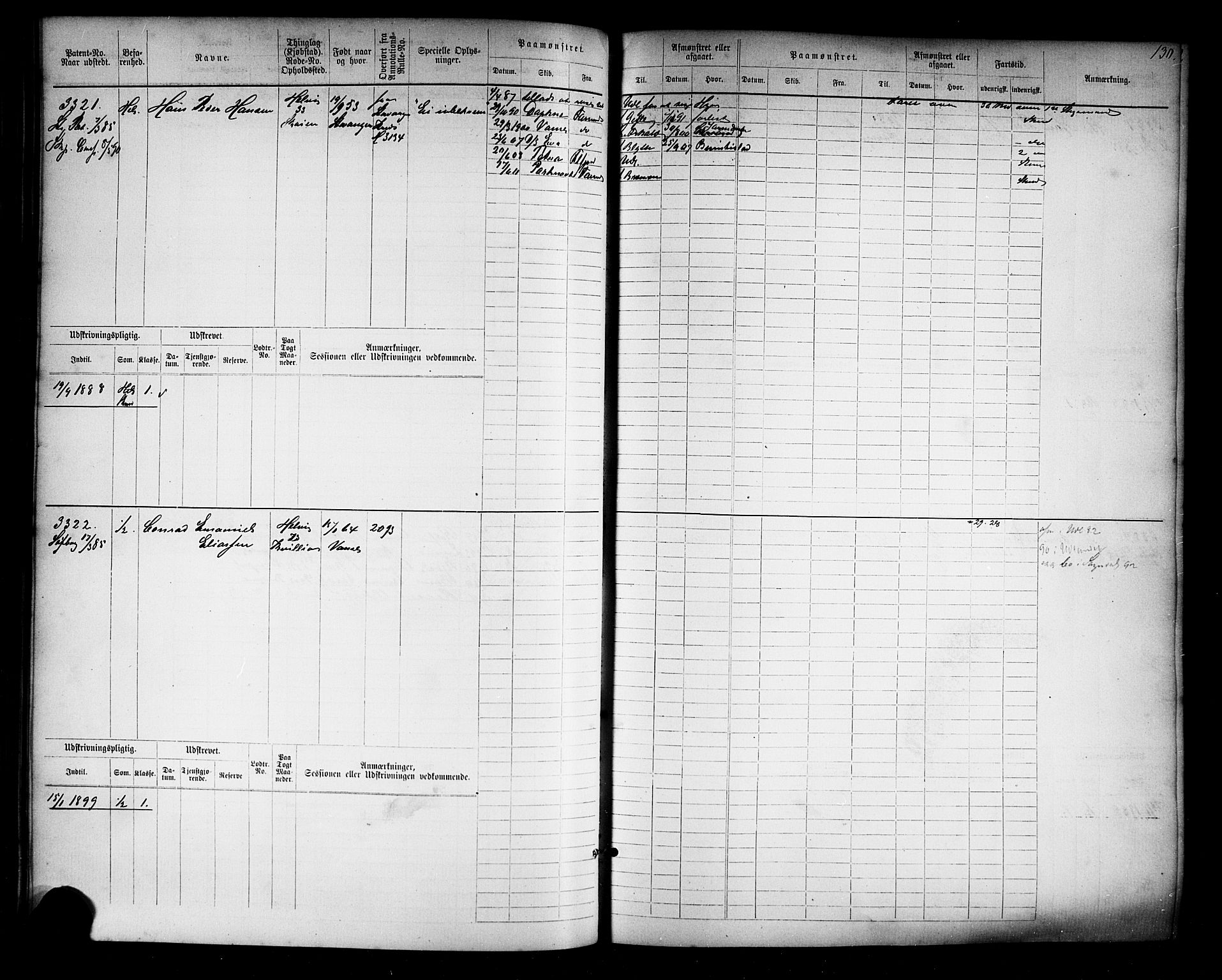 Farsund mønstringskrets, AV/SAK-2031-0017/F/Fb/L0019: Hovedrulle nr 3067-3832, Z-11, 1882-1922, p. 133