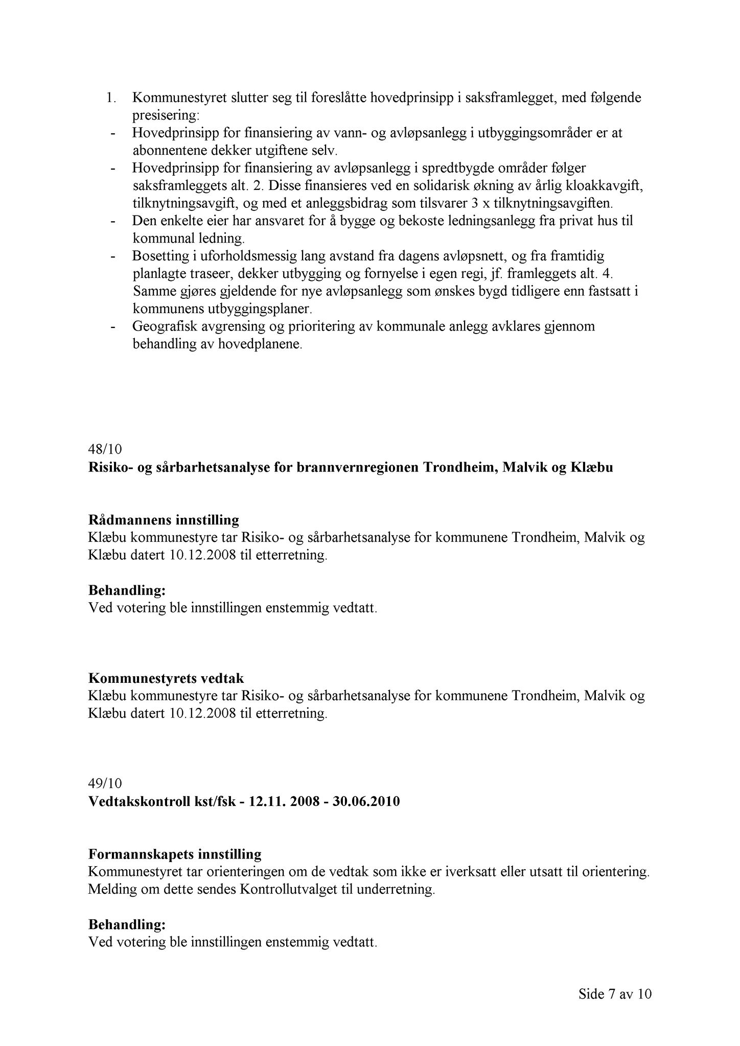 Klæbu Kommune, TRKO/KK/01-KS/L003: Kommunestyret - Møtedokumenter, 2010, p. 1169