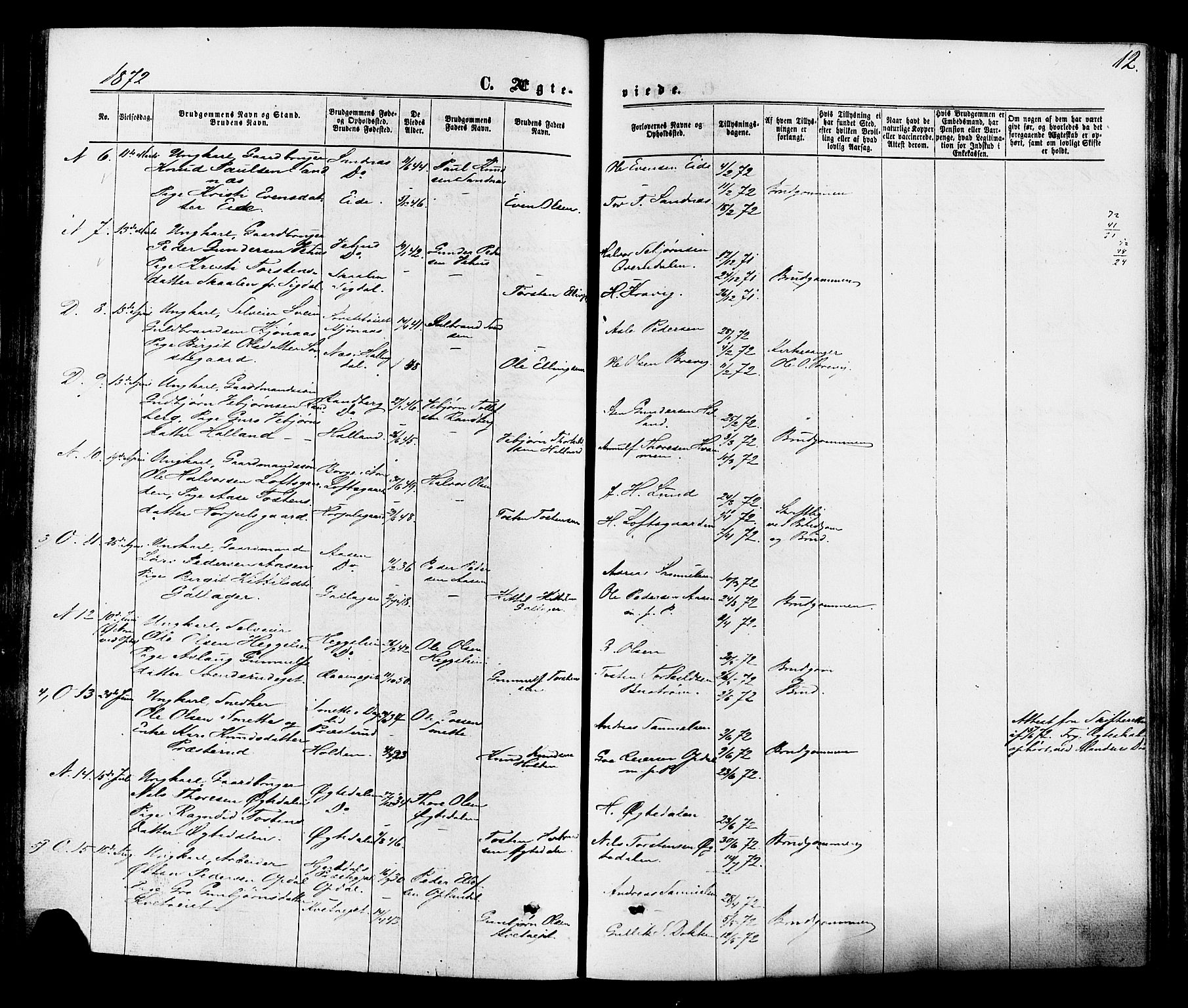 Nore kirkebøker, AV/SAKO-A-238/F/Fa/L0004: Parish register (official) no. I 4, 1867-1877, p. 12