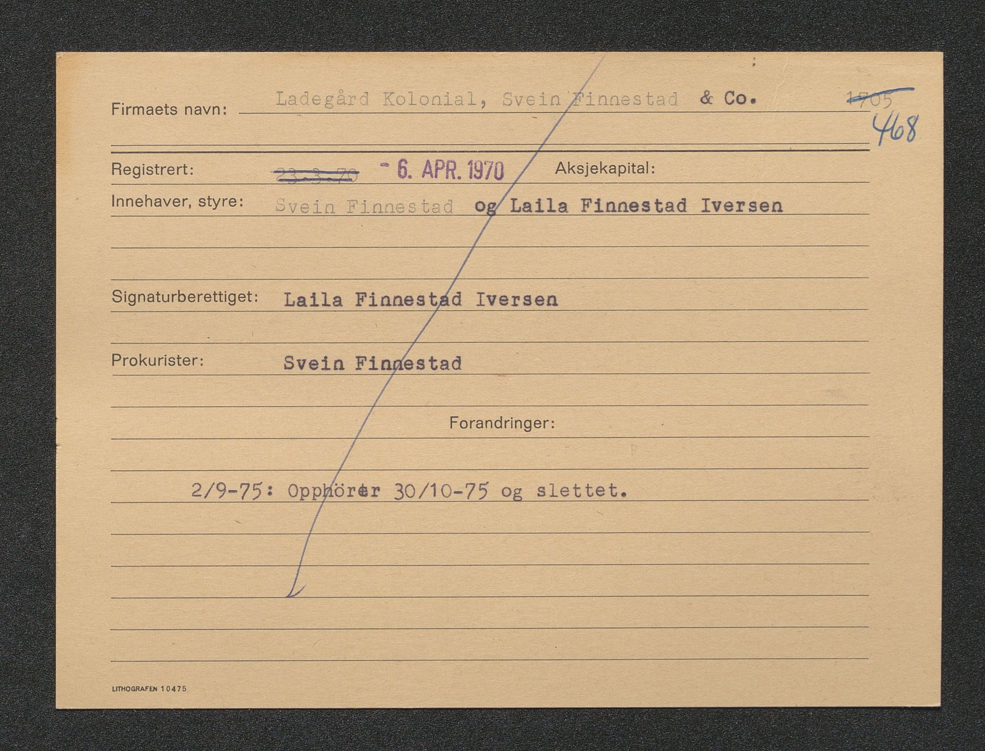 Stavanger byfogd, AV/SAST-A-101408/001/4/42/422/4221A/L0003: Register over slettede firma H-J, 1891-1987, p. 4