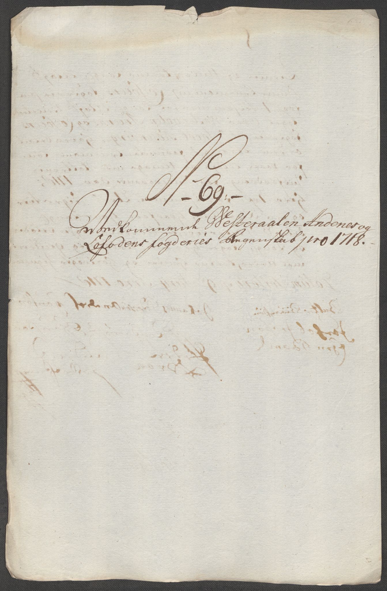 Rentekammeret inntil 1814, Reviderte regnskaper, Fogderegnskap, AV/RA-EA-4092/R67/L4684: Fogderegnskap Vesterålen, Andenes og Lofoten, 1718, p. 359