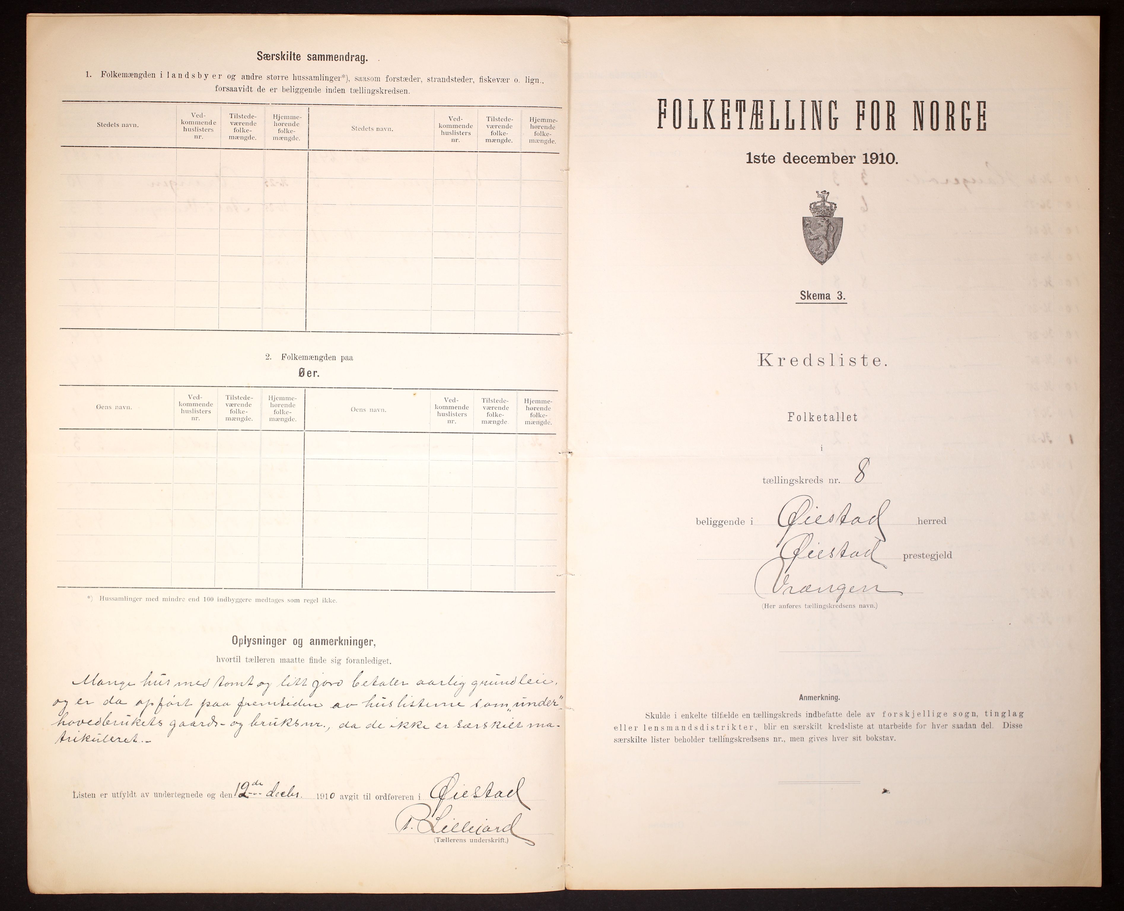 RA, 1910 census for Øyestad, 1910, p. 29