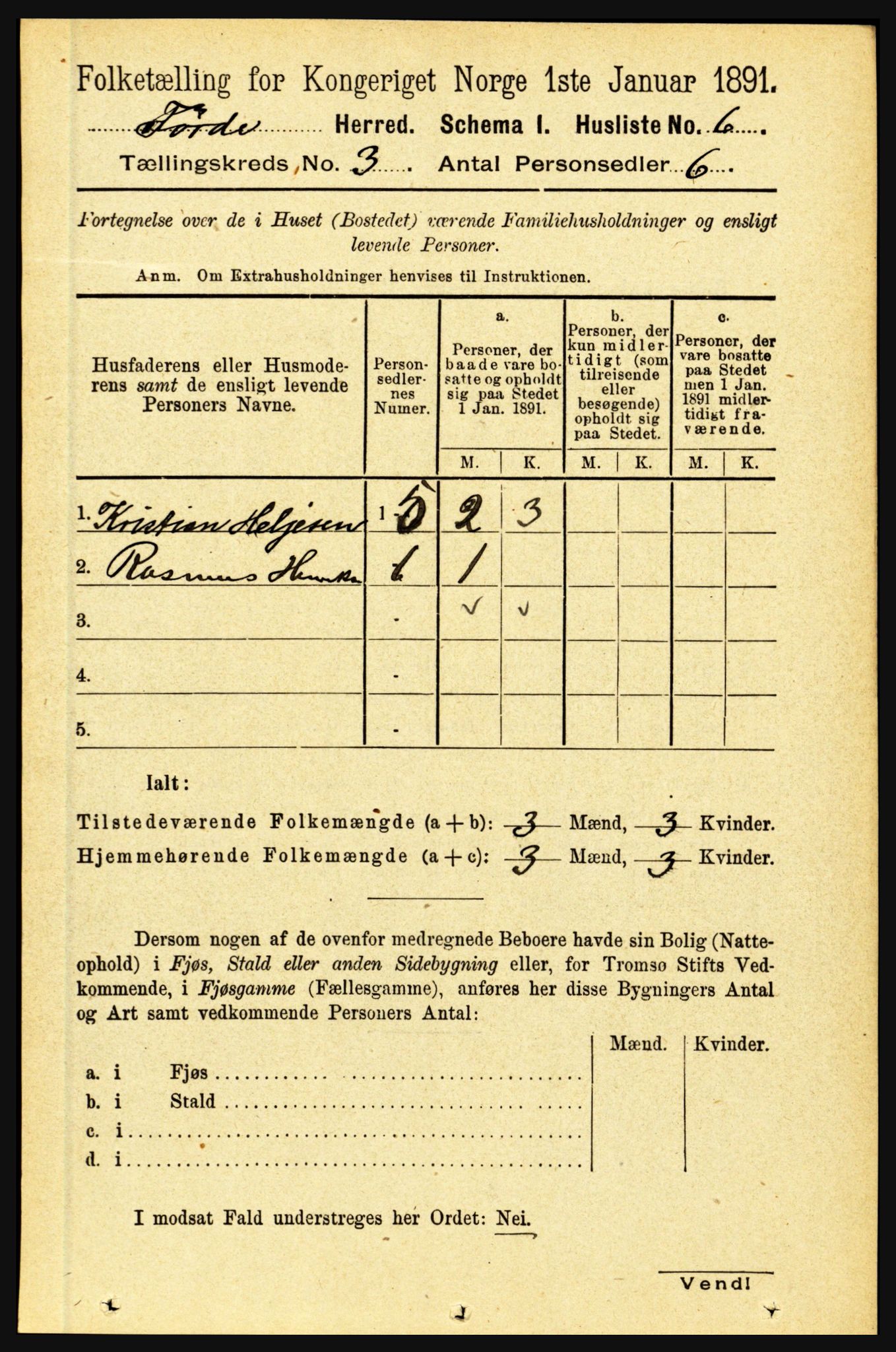 RA, 1891 census for 1432 Førde, 1891, p. 813