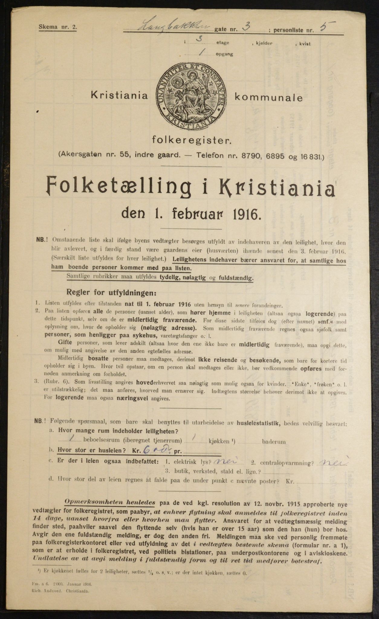 OBA, Municipal Census 1916 for Kristiania, 1916, p. 57470