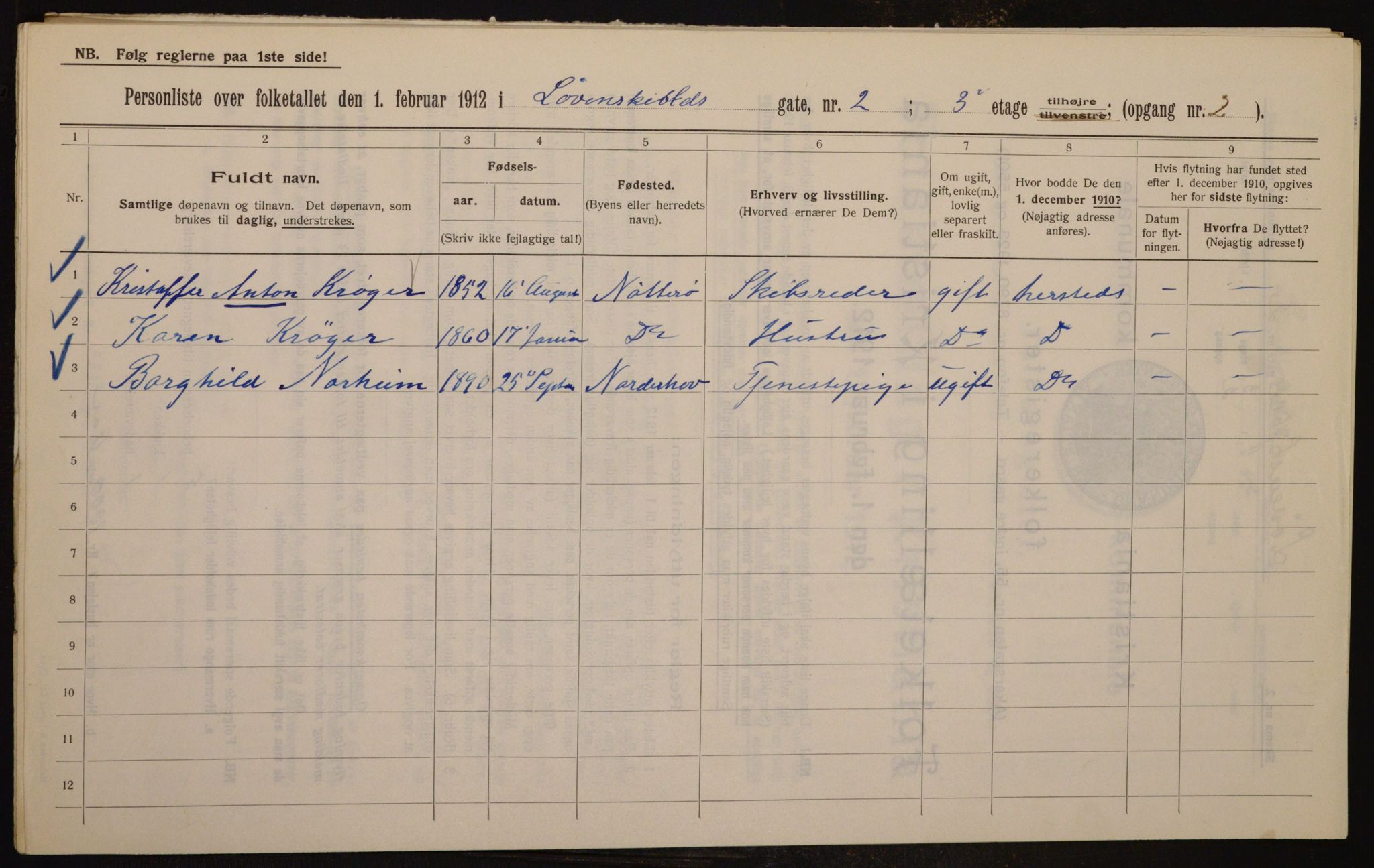 OBA, Municipal Census 1912 for Kristiania, 1912, p. 59158