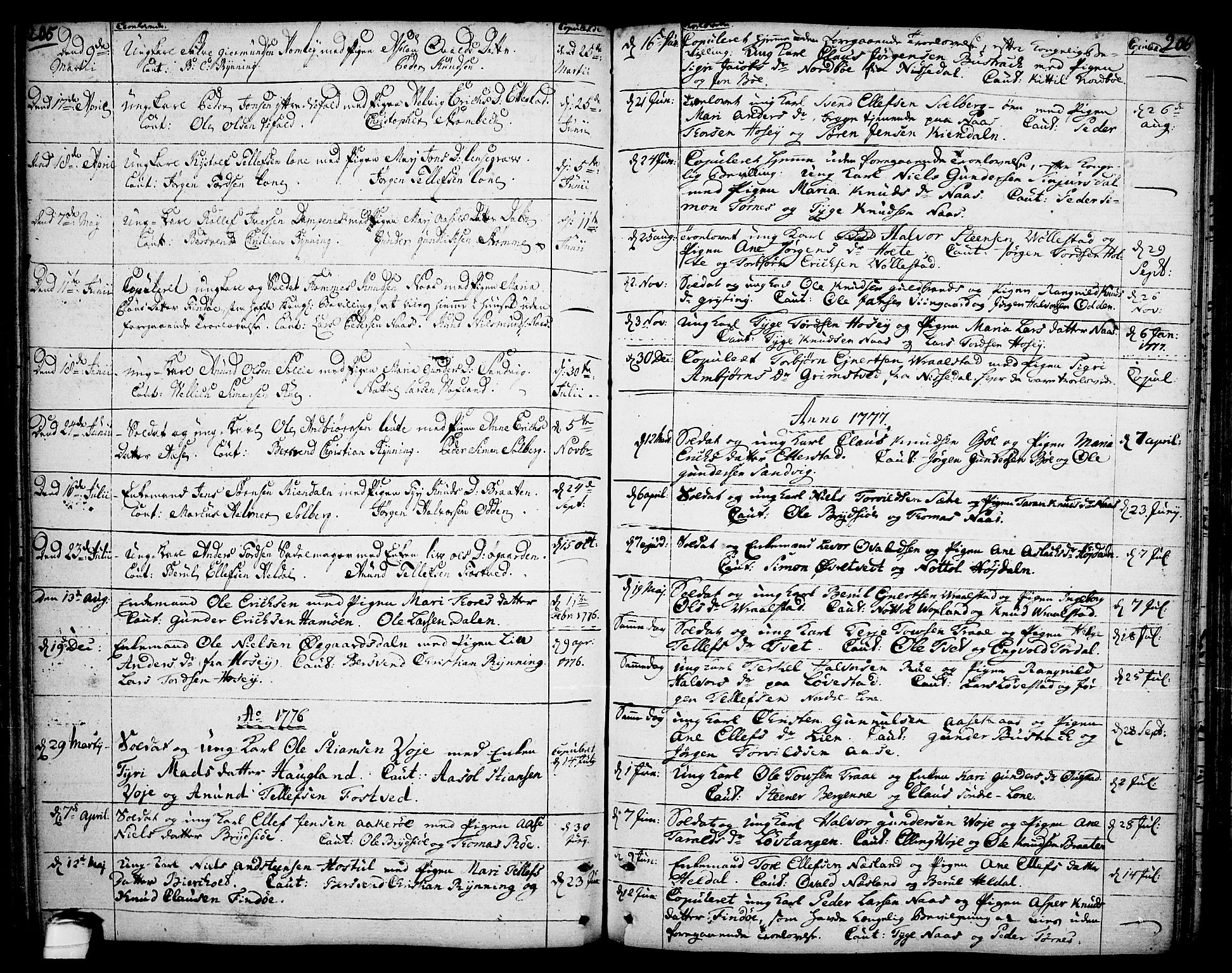Drangedal kirkebøker, SAKO/A-258/F/Fa/L0003: Parish register (official) no. 3, 1768-1814, p. 205-206