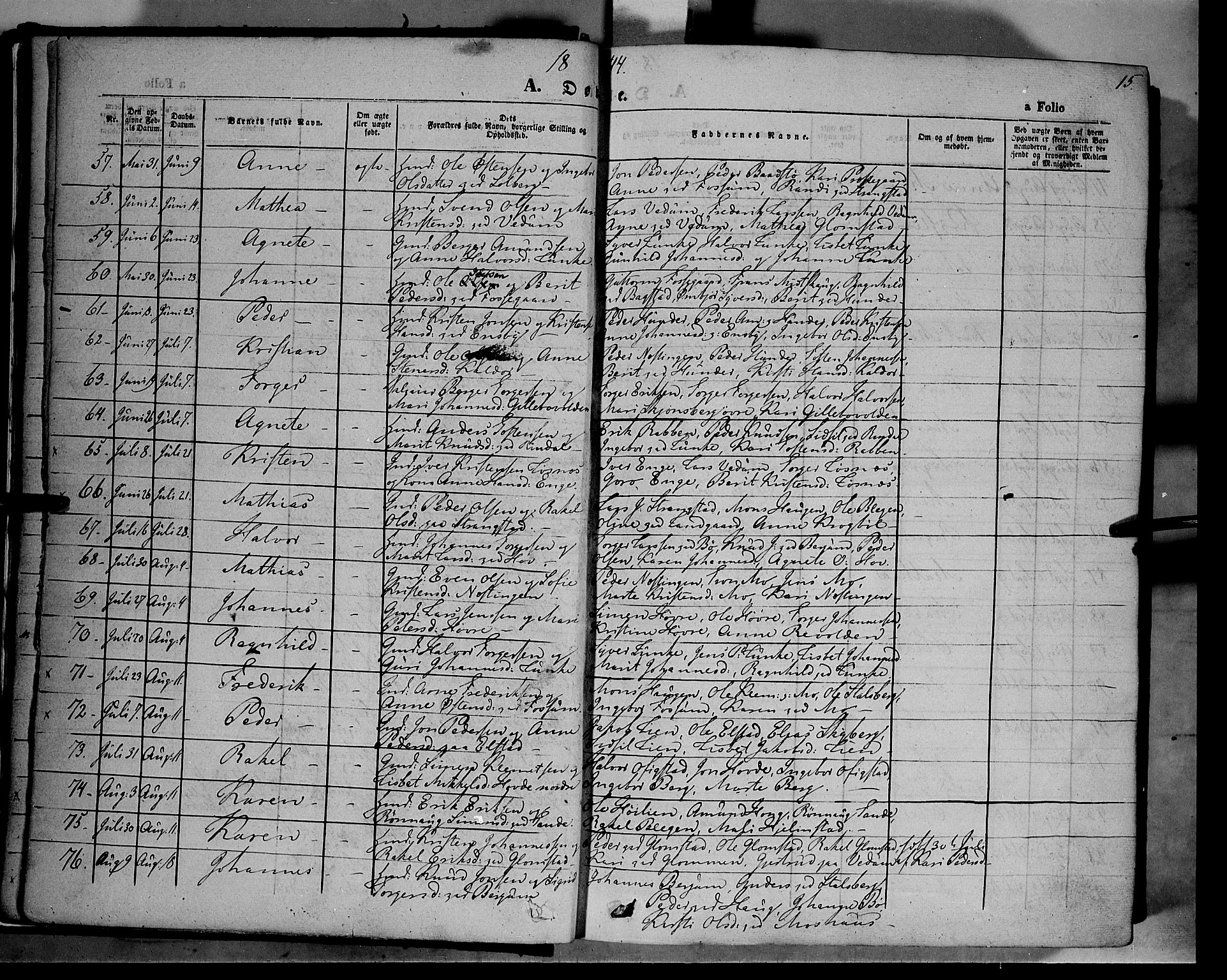 Øyer prestekontor, AV/SAH-PREST-084/H/Ha/Haa/L0005: Parish register (official) no. 5, 1842-1857, p. 15