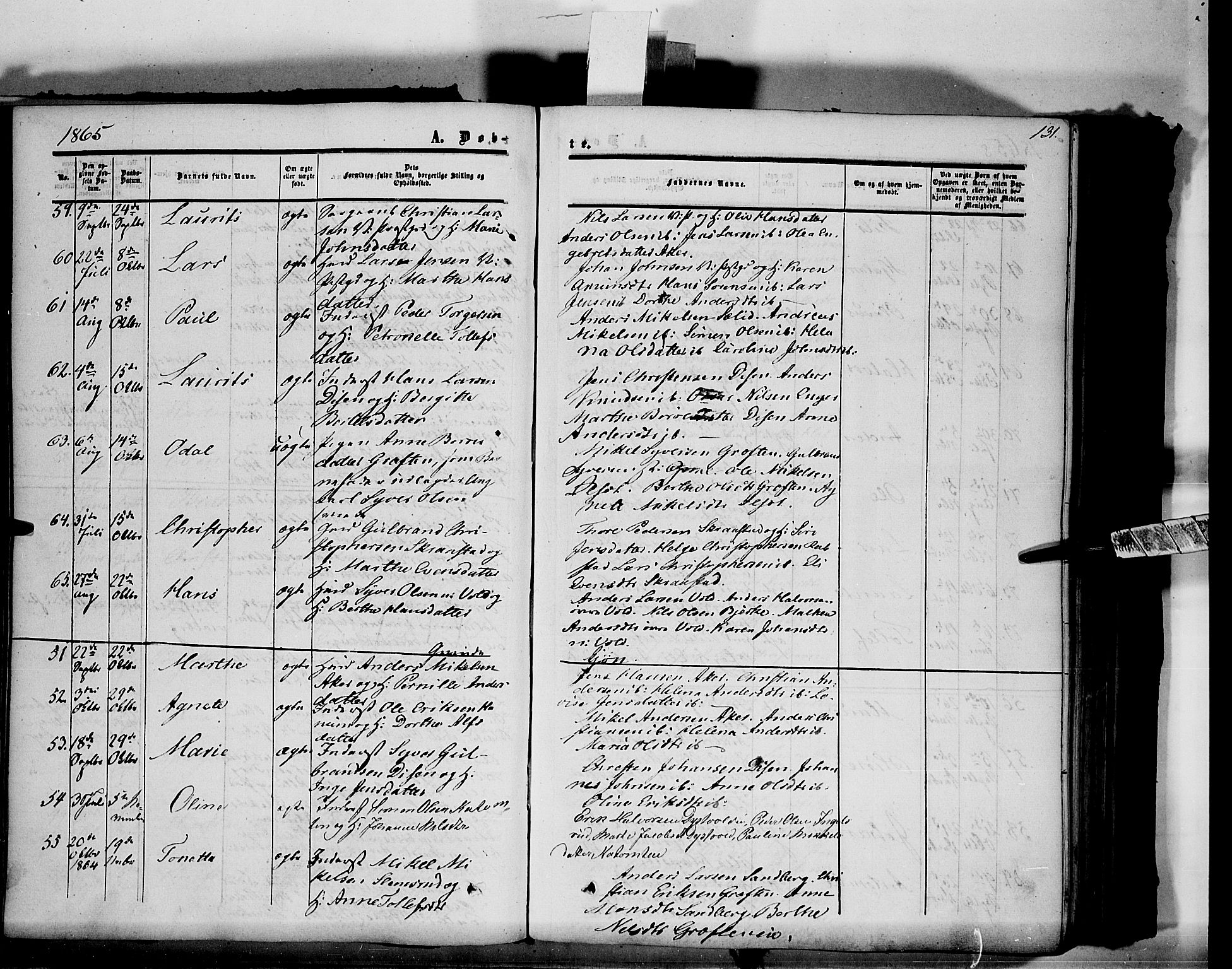 Vang prestekontor, Hedmark, AV/SAH-PREST-008/H/Ha/Haa/L0012: Parish register (official) no. 12, 1855-1870, p. 131