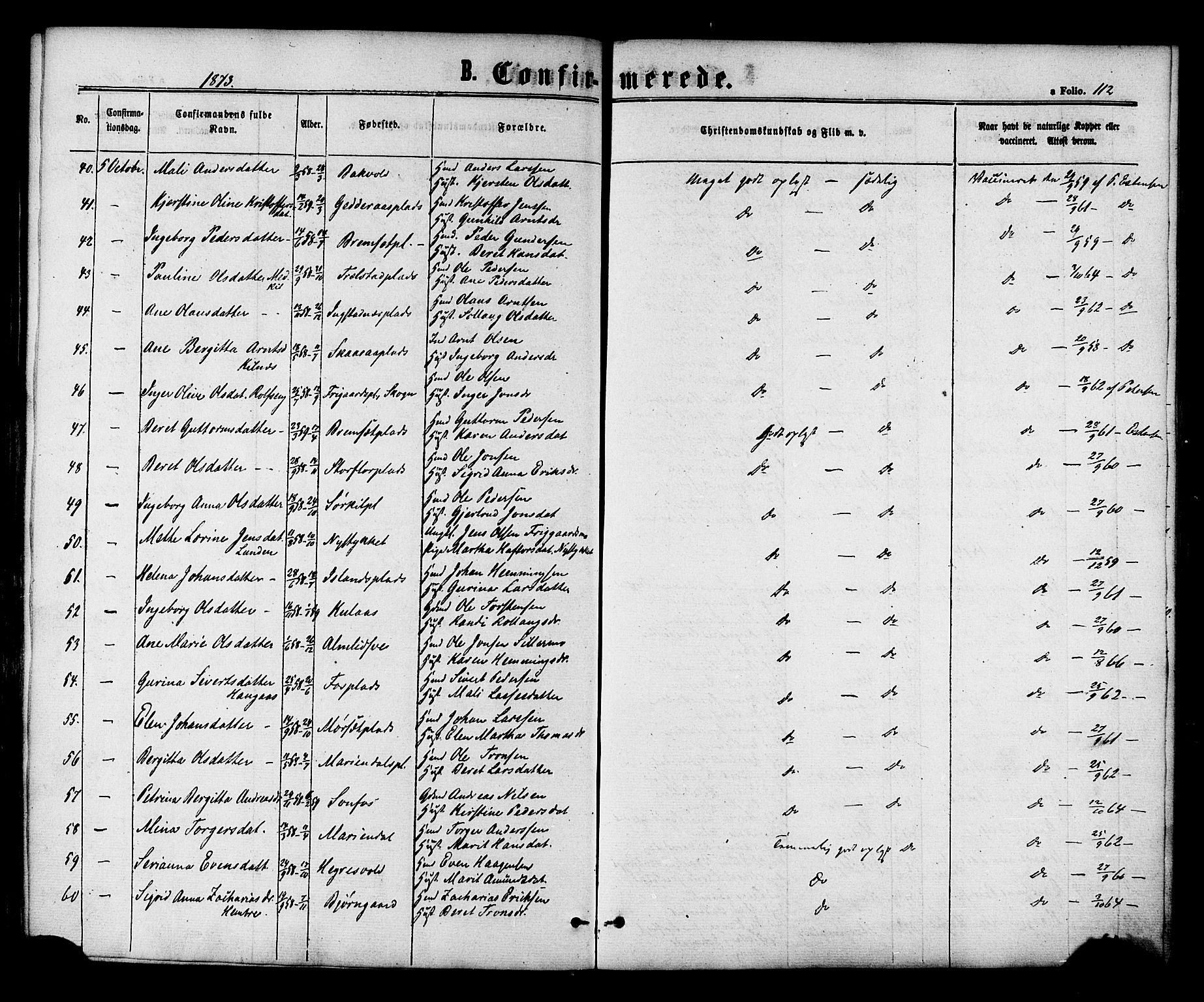 Ministerialprotokoller, klokkerbøker og fødselsregistre - Nord-Trøndelag, SAT/A-1458/703/L0029: Parish register (official) no. 703A02, 1863-1879, p. 112