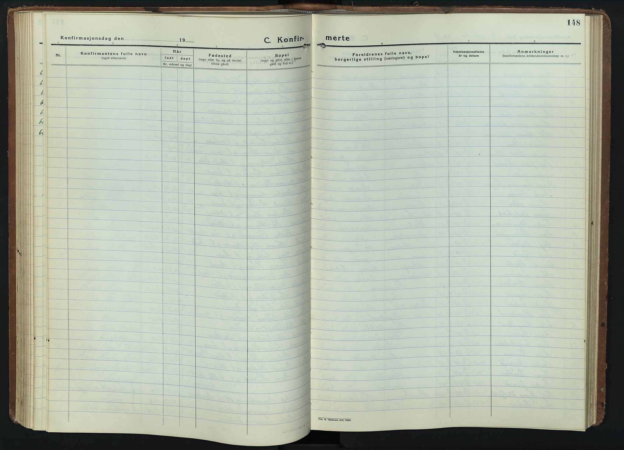 Grue prestekontor, SAH/PREST-036/H/Ha/Hab/L0009: Parish register (copy) no. 9, 1935-1955, p. 148
