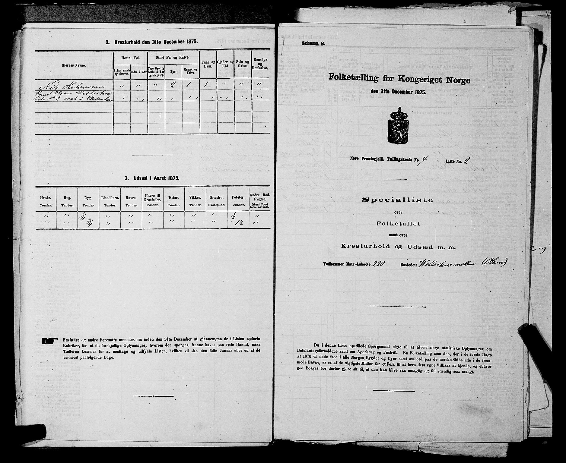 SAKO, 1875 census for 0633P Nore, 1875, p. 985