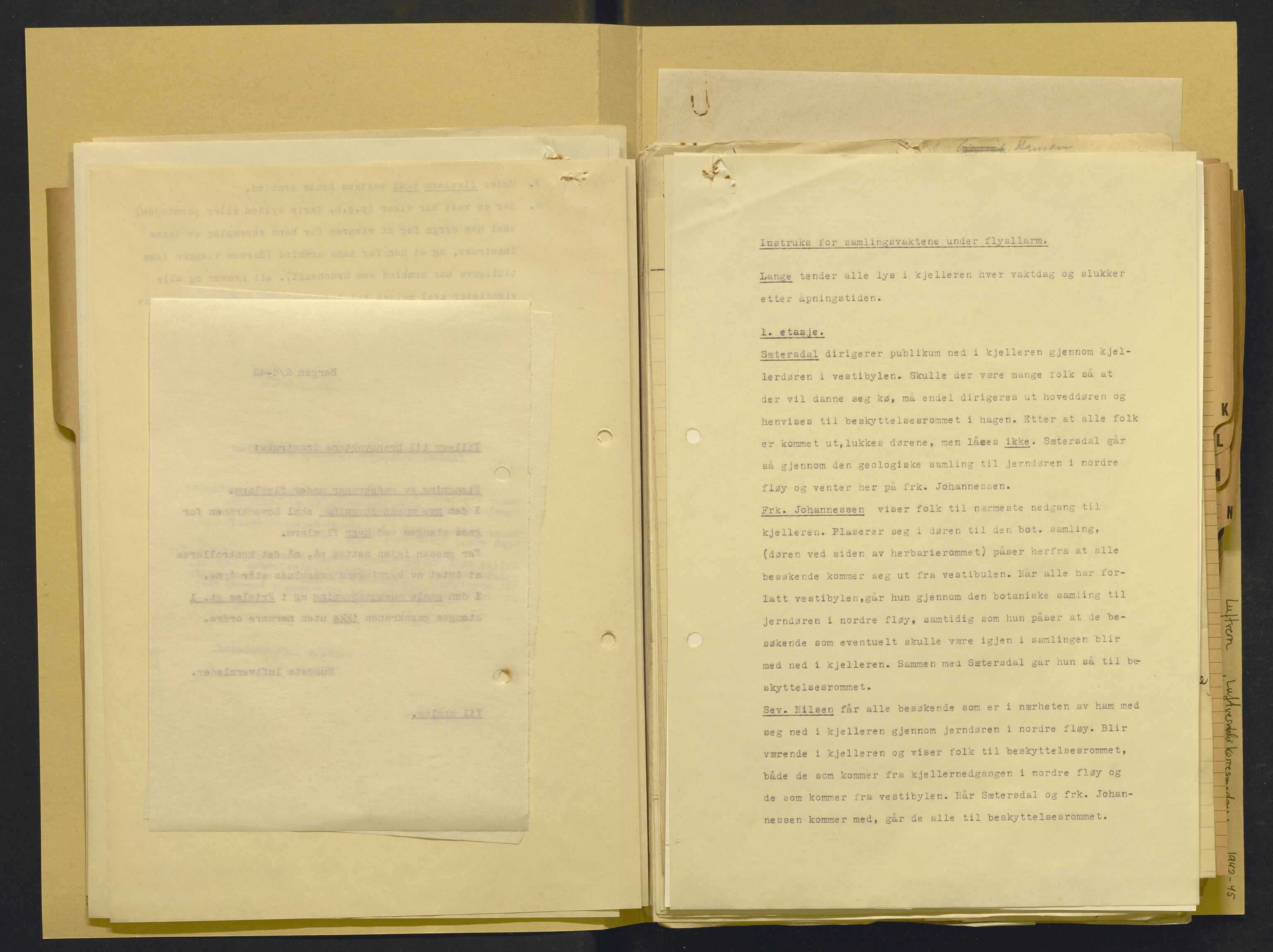 Bergens Museum, AV/SAB-A-17301/02/L/L0001: Luftvernsikring, korrespondanse , 1942-1945, p. 271