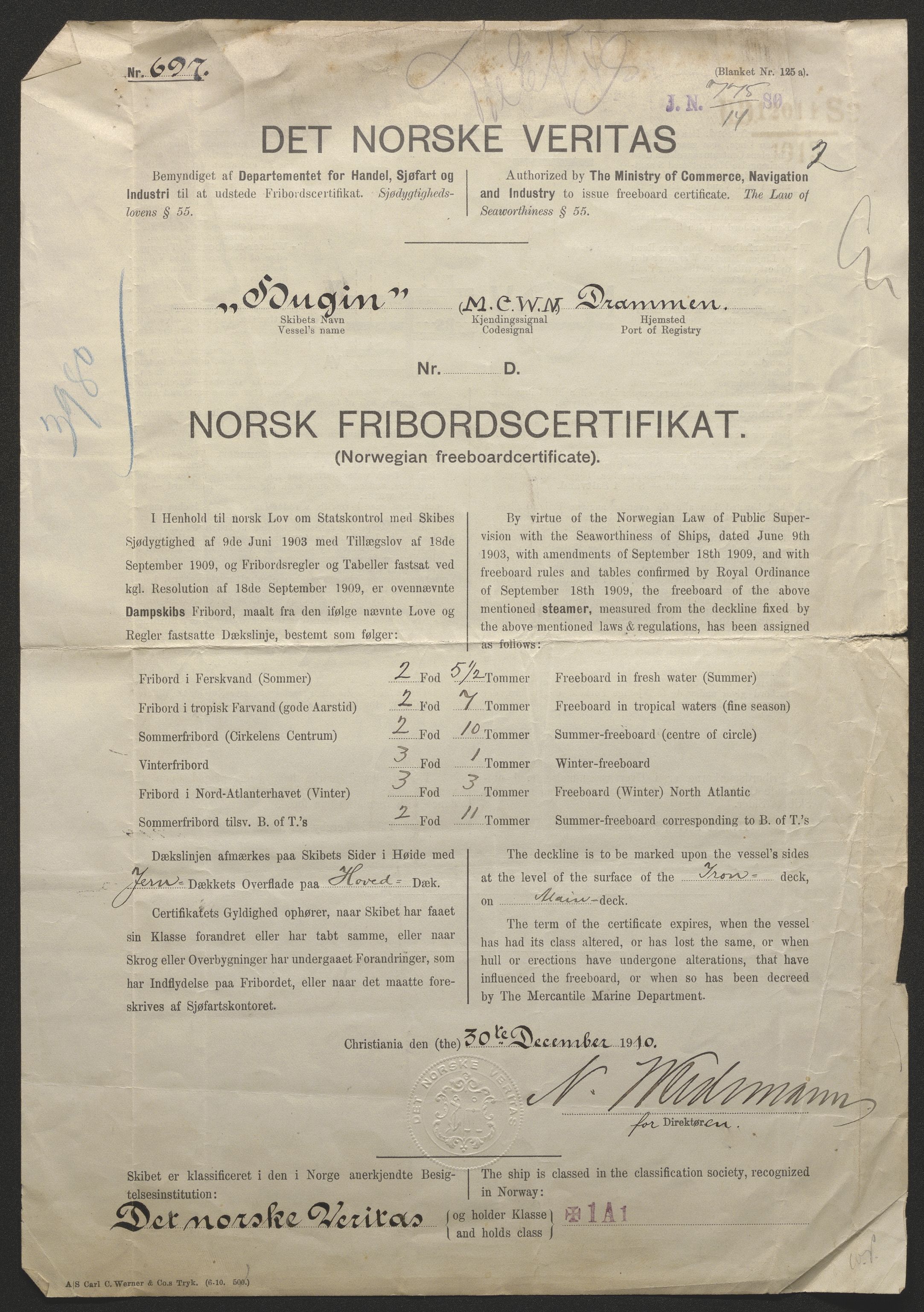 Sjøfartsdirektoratet med forløpere, skipsmapper slettede skip, RA/S-4998/F/Fa/L0519: --, 1850-1922, p. 228