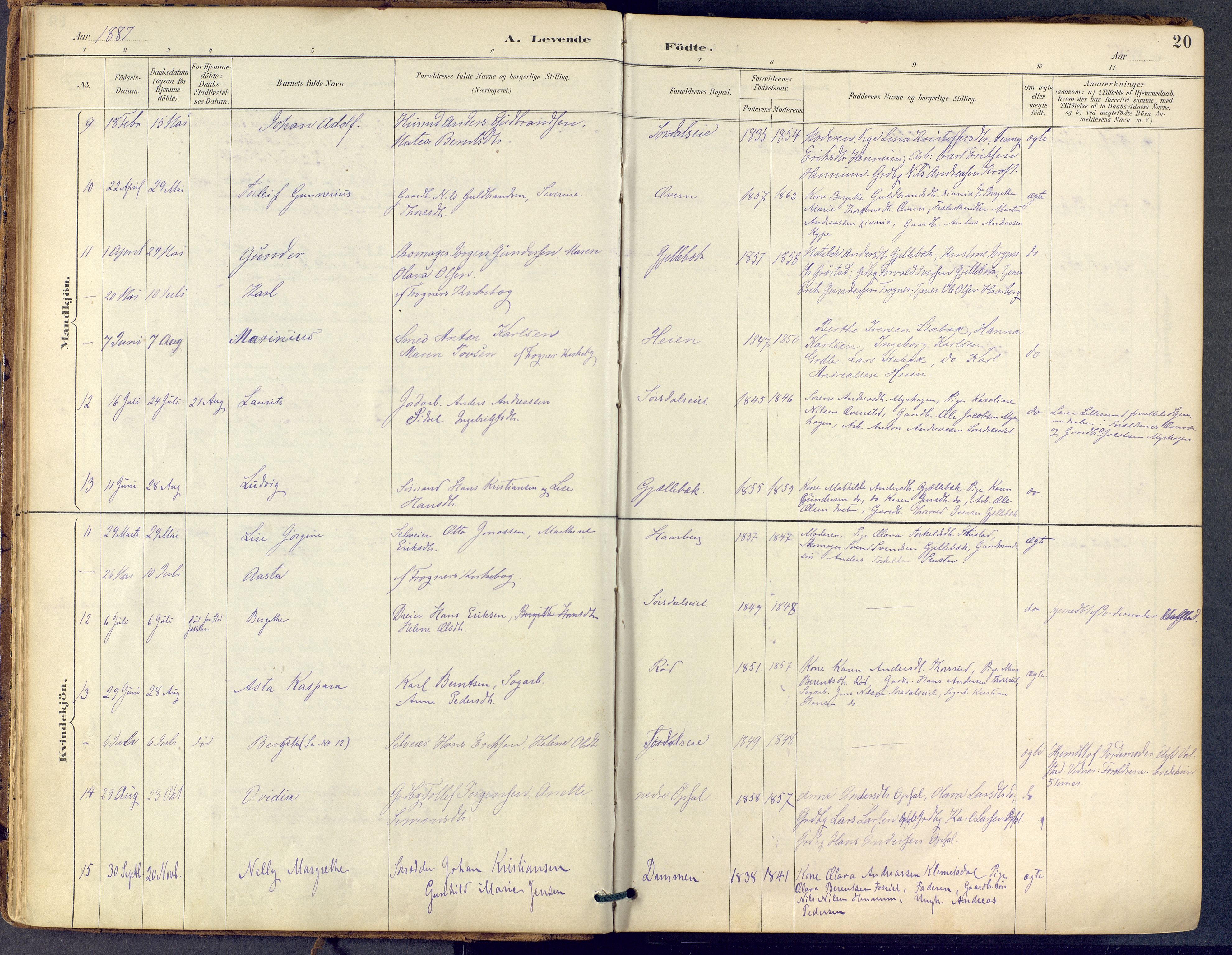 Lier kirkebøker, AV/SAKO-A-230/F/Fb/L0001: Parish register (official) no. II 1, 1883-1910, p. 20