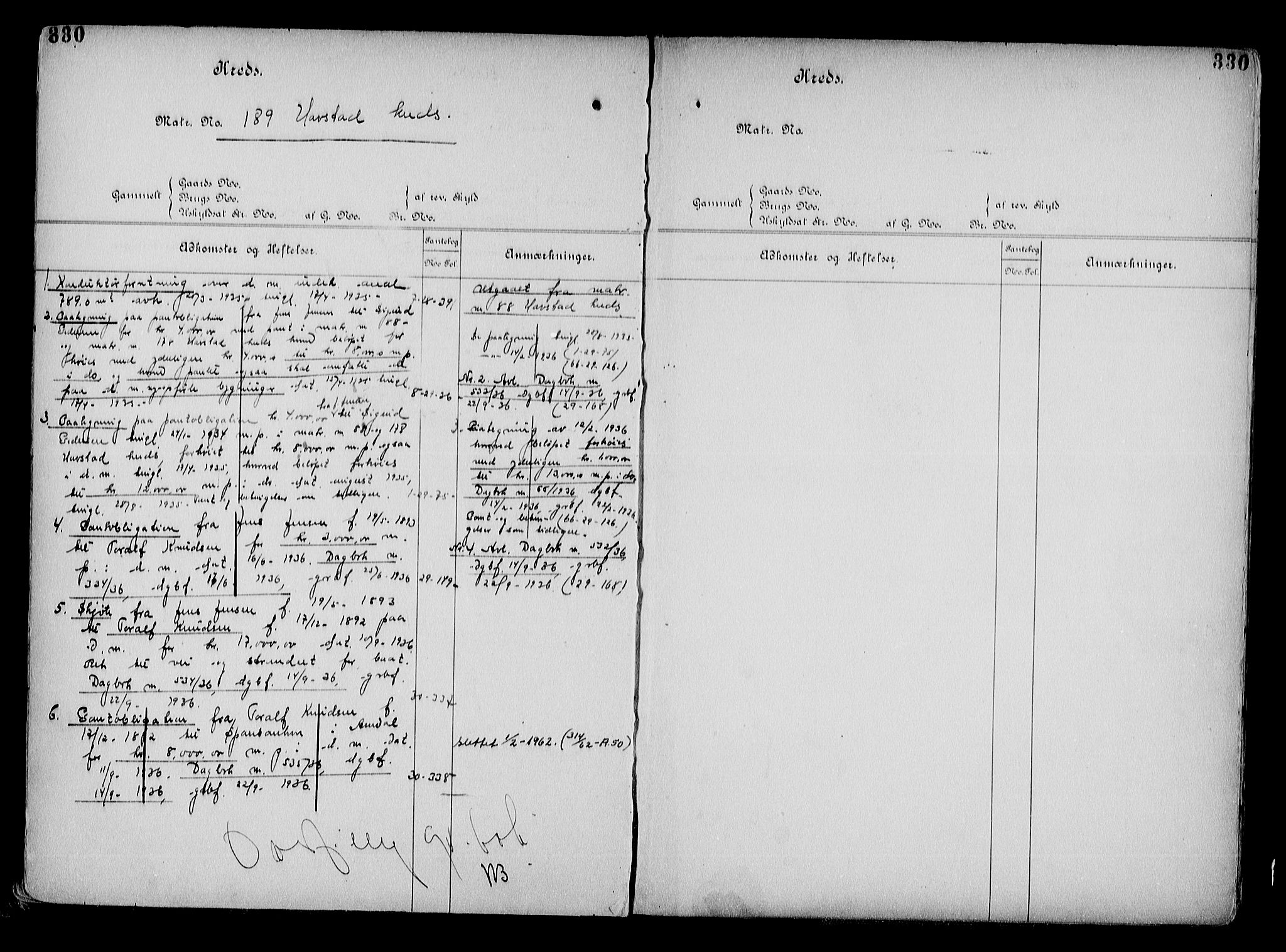 Arendal byfogd, AV/SAK-1222-0001/G/Ga/L0015: Mortgage register no. 13, 1860-1960, p. 330
