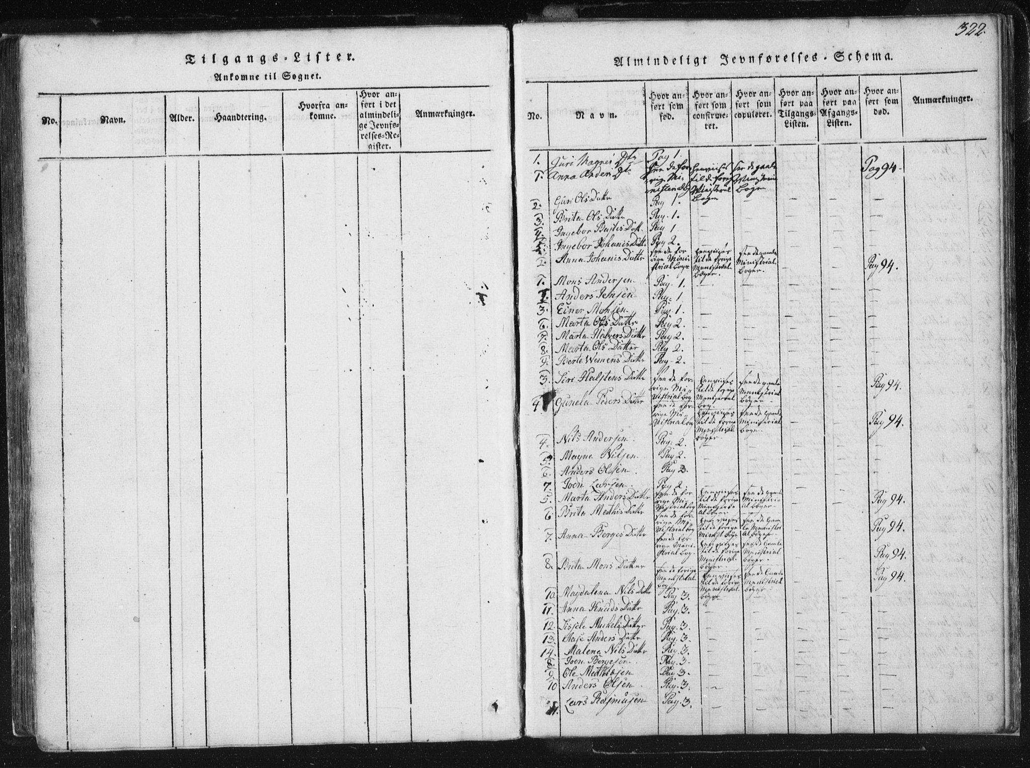 Hamre sokneprestembete, SAB/A-75501/H/Ha/Haa/Haaa/L0010: Parish register (official) no. A 10, 1816-1826, p. 322